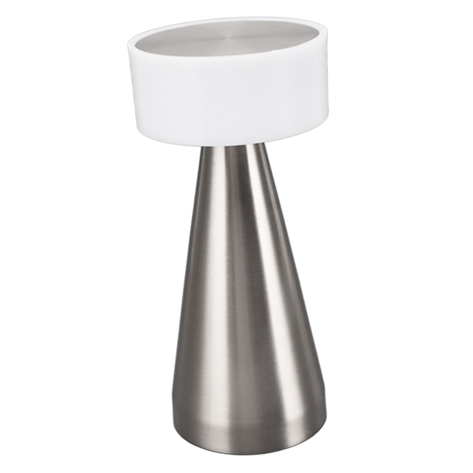 Portable LED Table Lamp 3 Color Temperatures Stepless Dimming 1800mAh Rechargeable Battery Nightstand Lamp Bedside Lamp Silver - Image 5