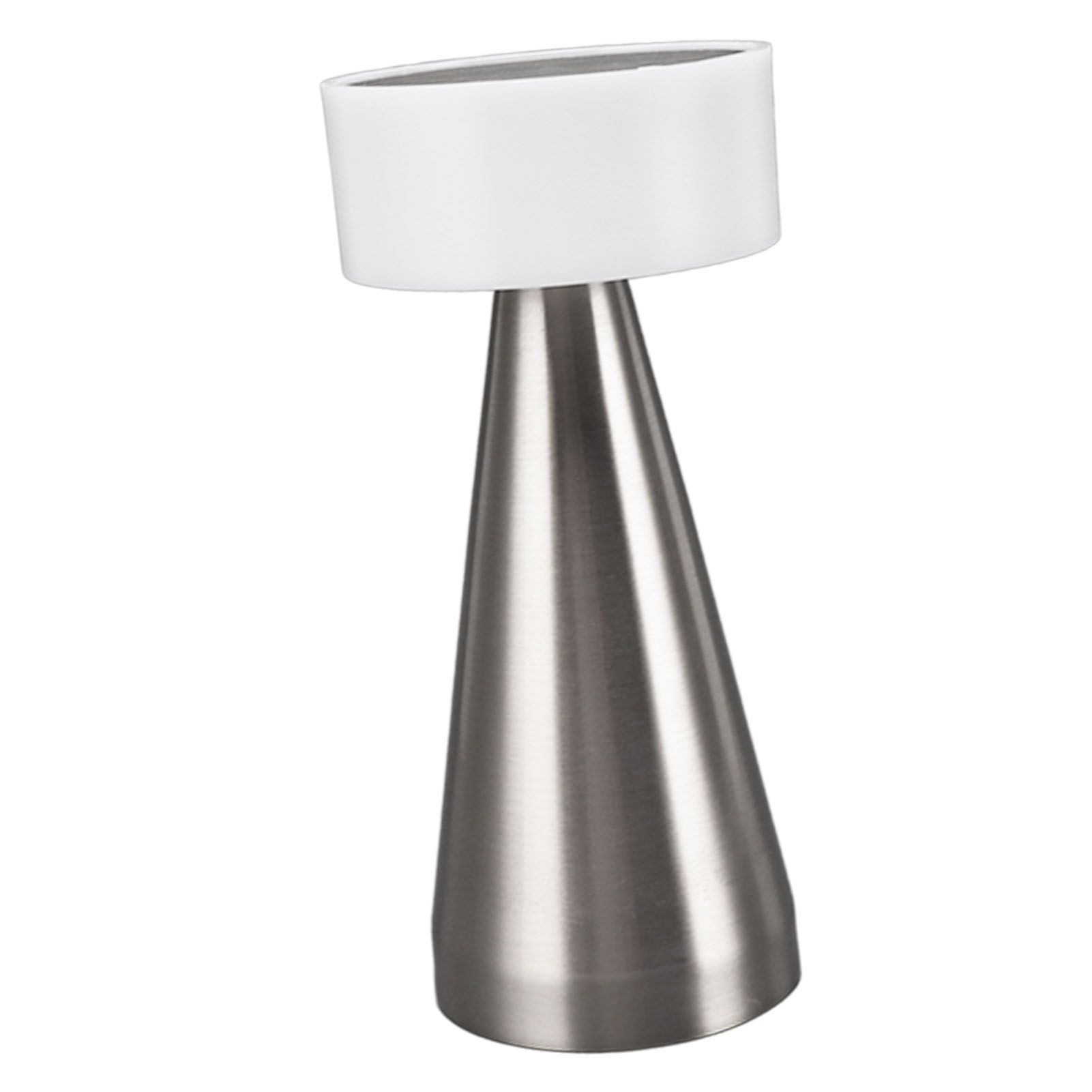 Portable LED Table Lamp 3 Color Temperatures Stepless Dimming 1800mAh Rechargeable Battery Nightstand Lamp Bedside Lamp Silver - Image 6