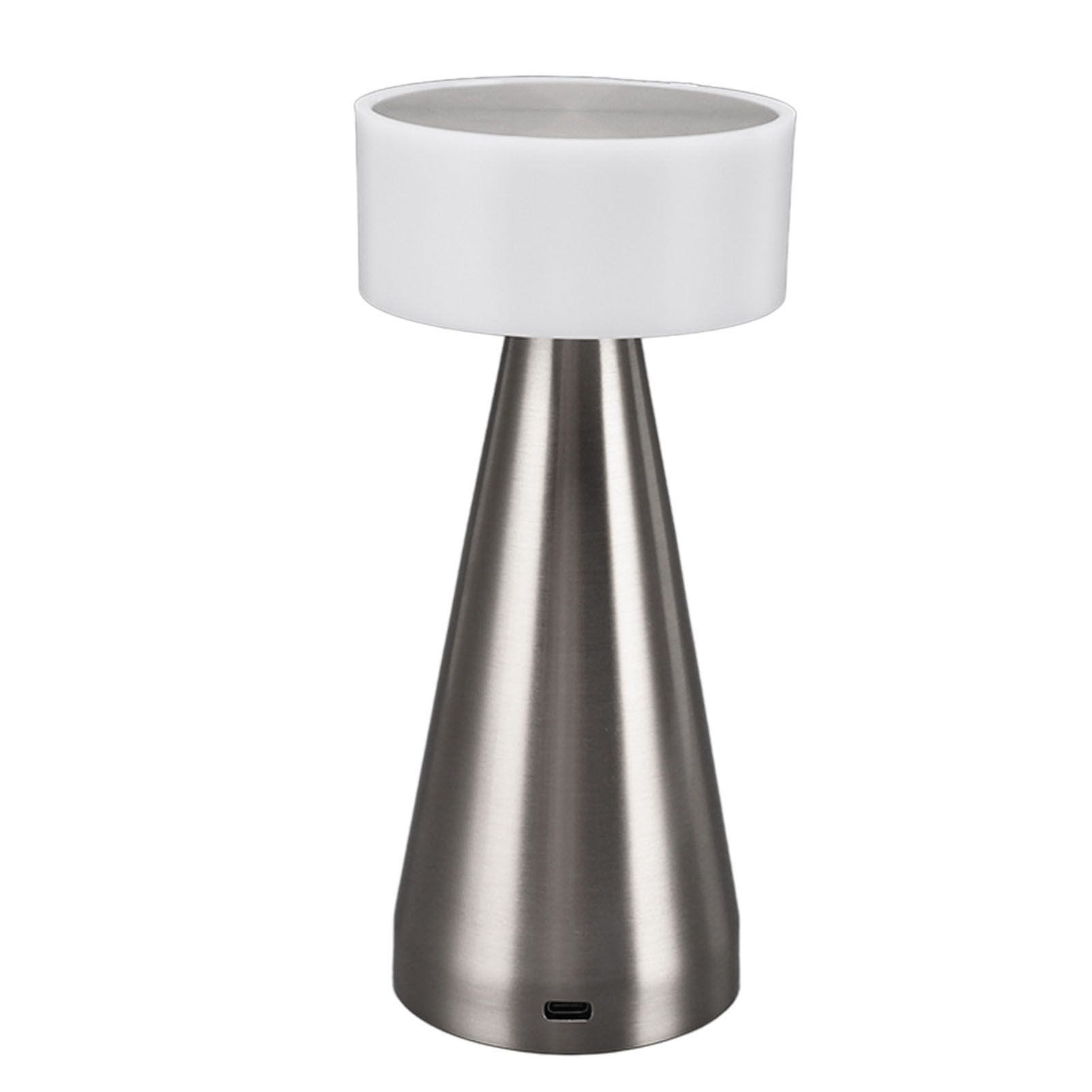 Portable LED Table Lamp 3 Color Temperatures Stepless Dimming 1800mAh Rechargeable Battery Nightstand Lamp Bedside Lamp Silver - Image 7