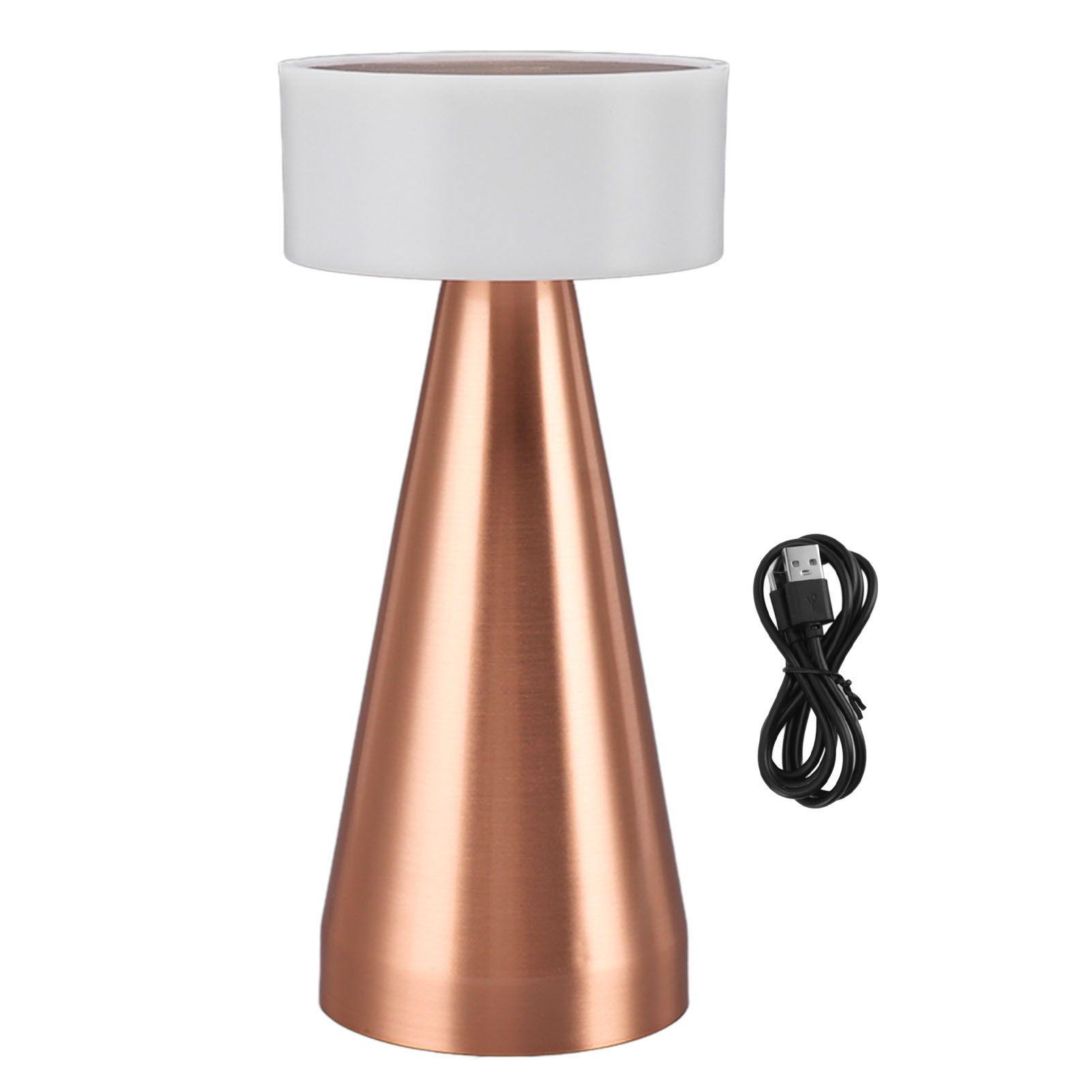 Portable LED Table Lamp 3 Color Temperatures Stepless Dimming 1800mAh Rechargeable Battery Nightstand Lamp Bedside Lamp Rose Gold - Image 1