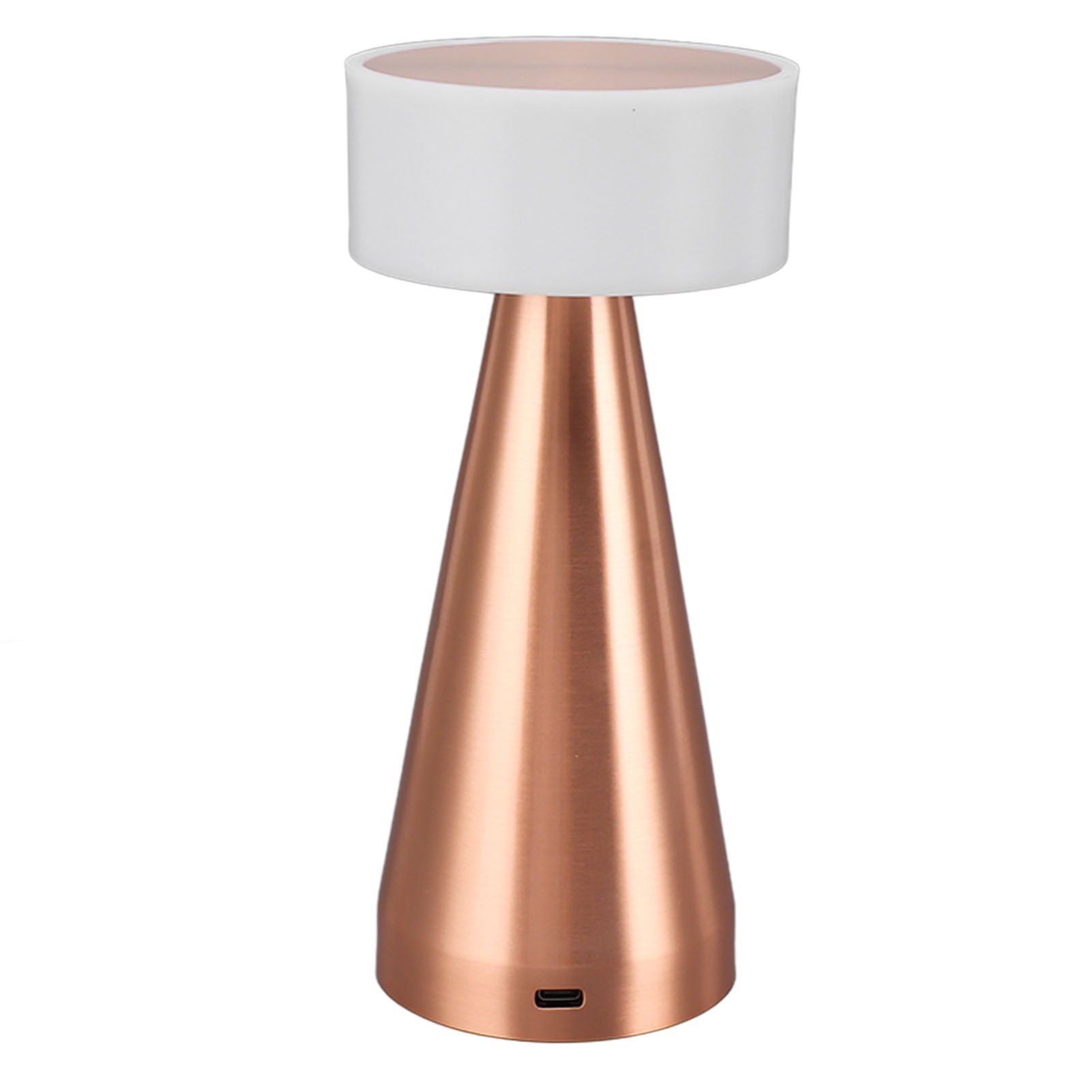 Portable LED Table Lamp 3 Color Temperatures Stepless Dimming 1800mAh Rechargeable Battery Nightstand Lamp Bedside Lamp Rose Gold - Image 7