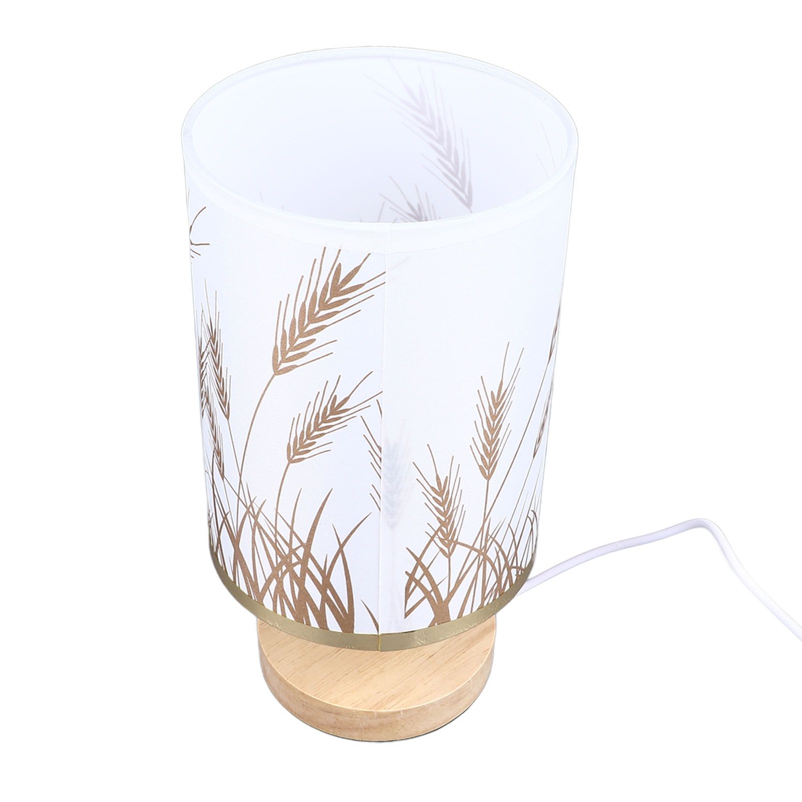 Small Table Lamp for Bedroom Dimmable LED Bedside Lamps Solid Wood USB Night Stand Lamp with Wheat Spike Lampshade Eye Caring - Image 3
