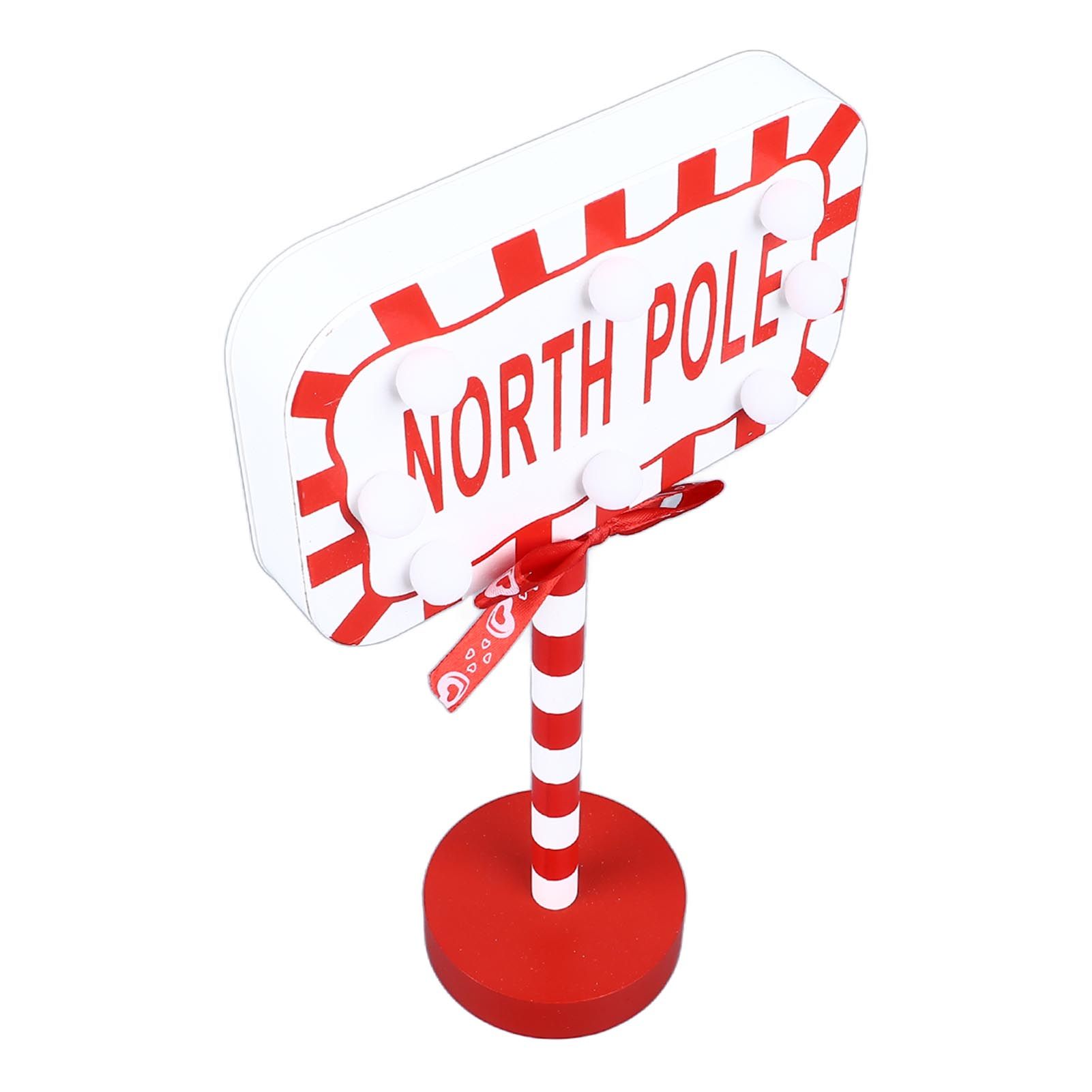 Christmas Stop Here Decor Metal Solid Wood LED Delicate Santa Stop Here Tree Topper for Christmas Party Rectangle 15.8x8x28.5cm - Image 5