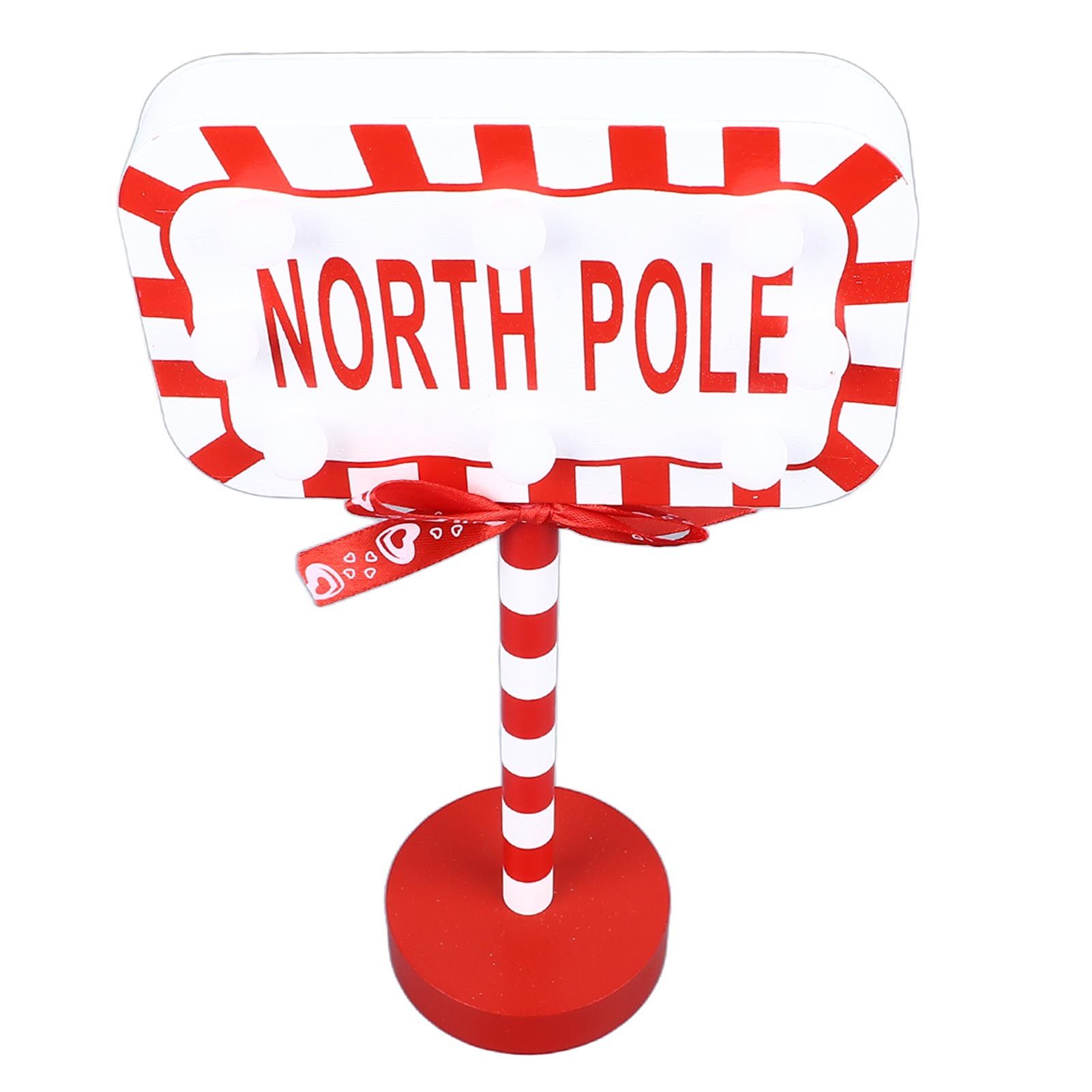Christmas Stop Here Decor Metal Solid Wood LED Delicate Santa Stop Here Tree Topper for Christmas Party Rectangle 15.8x8x28.5cm - Image 6