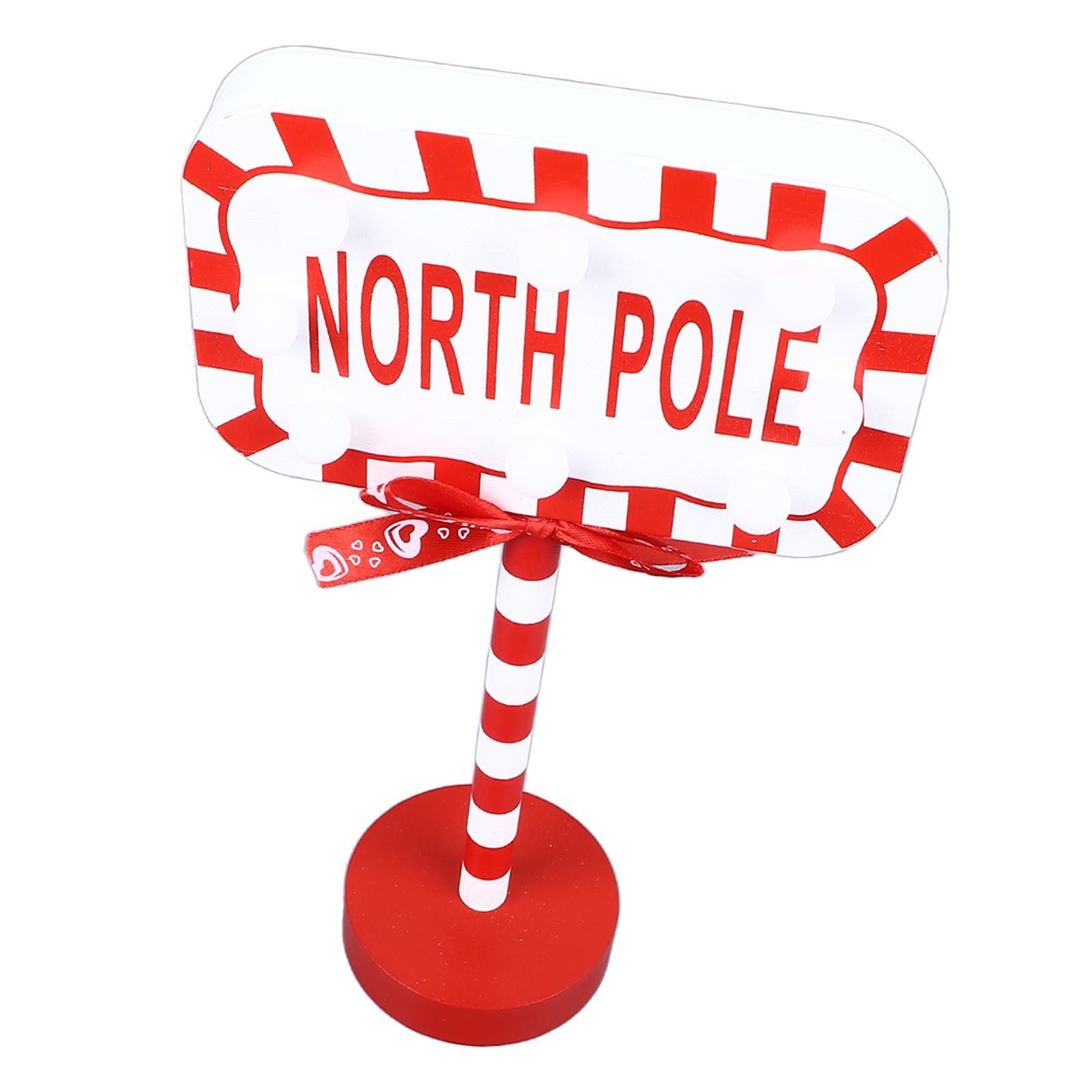 Christmas Stop Here Decor Metal Solid Wood LED Delicate Santa Stop Here Tree Topper for Christmas Party Rectangle 15.8x8x28.5cm - Image 7