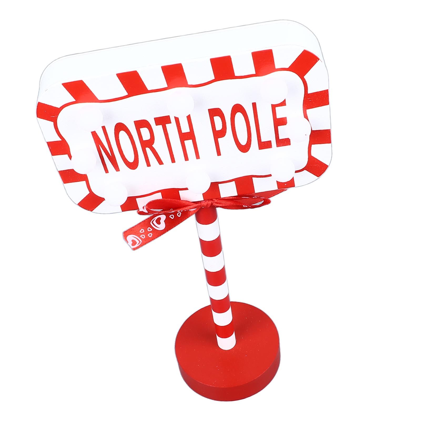 Christmas Stop Here Decor Metal Solid Wood LED Delicate Santa Stop Here Tree Topper for Christmas Party Rectangle 15.8x8x28.5cm - Image 8