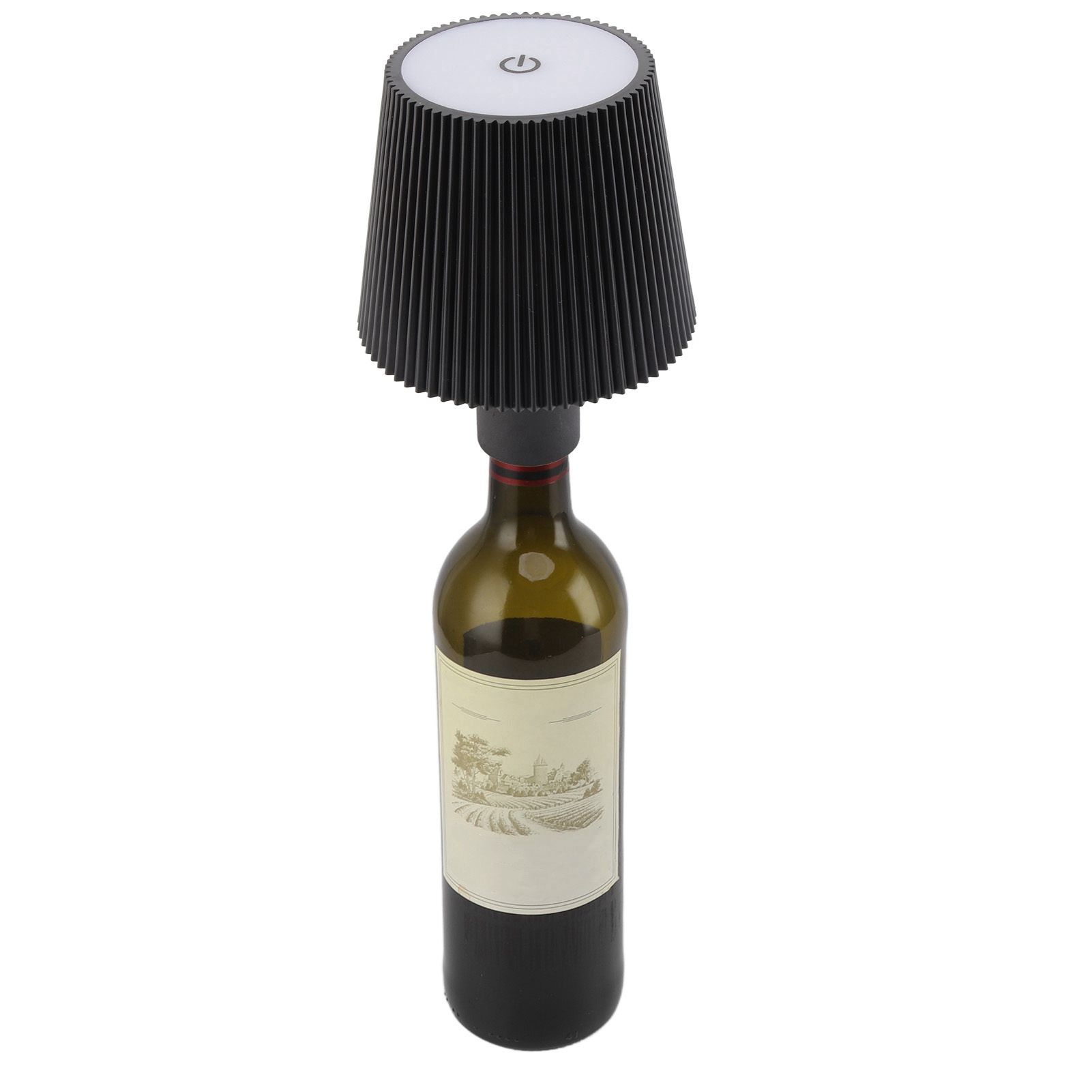 Wine Bottle LED Lamp Cordless Waterproof Table Lamp 2000mAh Rechargeable Night Light for Outdoors Bars Restaurant Black - Image 8