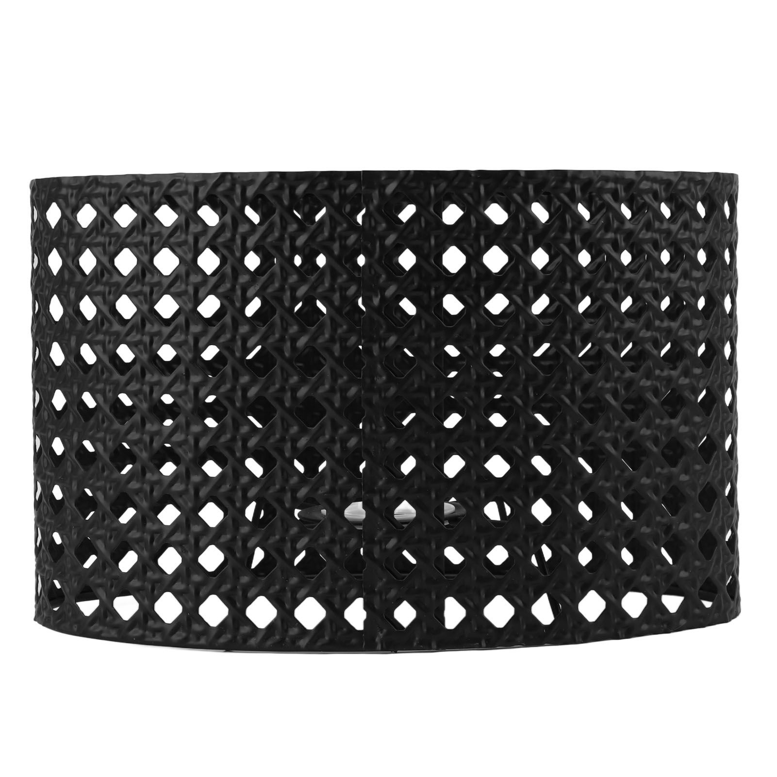 Iron Hollow Oval Lampshade Metal Engraving Hollow Lampshade Compatible for E27 E14 Caliber Lampholders Black - Image 2