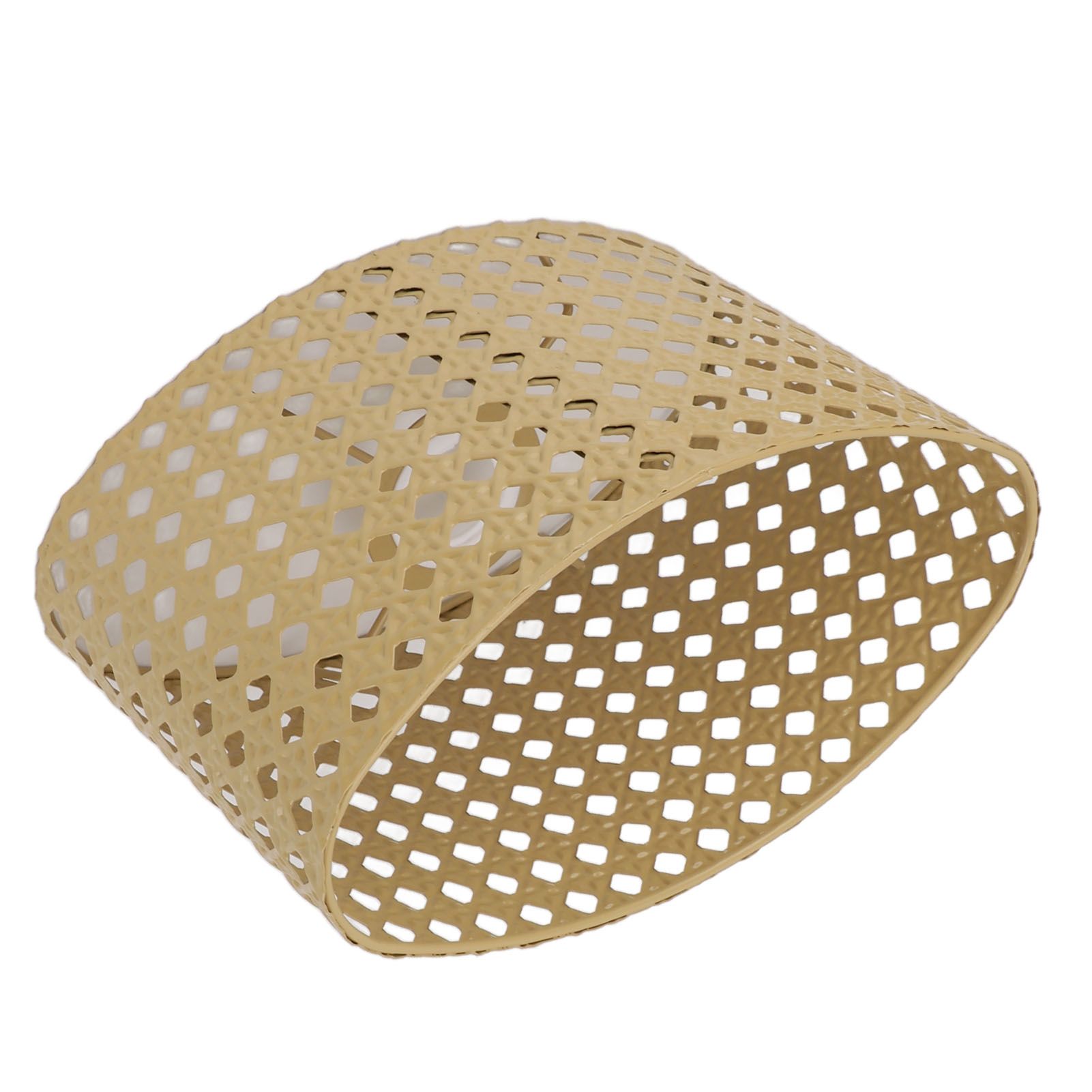 Iron Hollow Oval Lampshade Metal Engraving Hollow Lampshade Compatible for E27 E14 Caliber Lampholders Yellow - Image 3