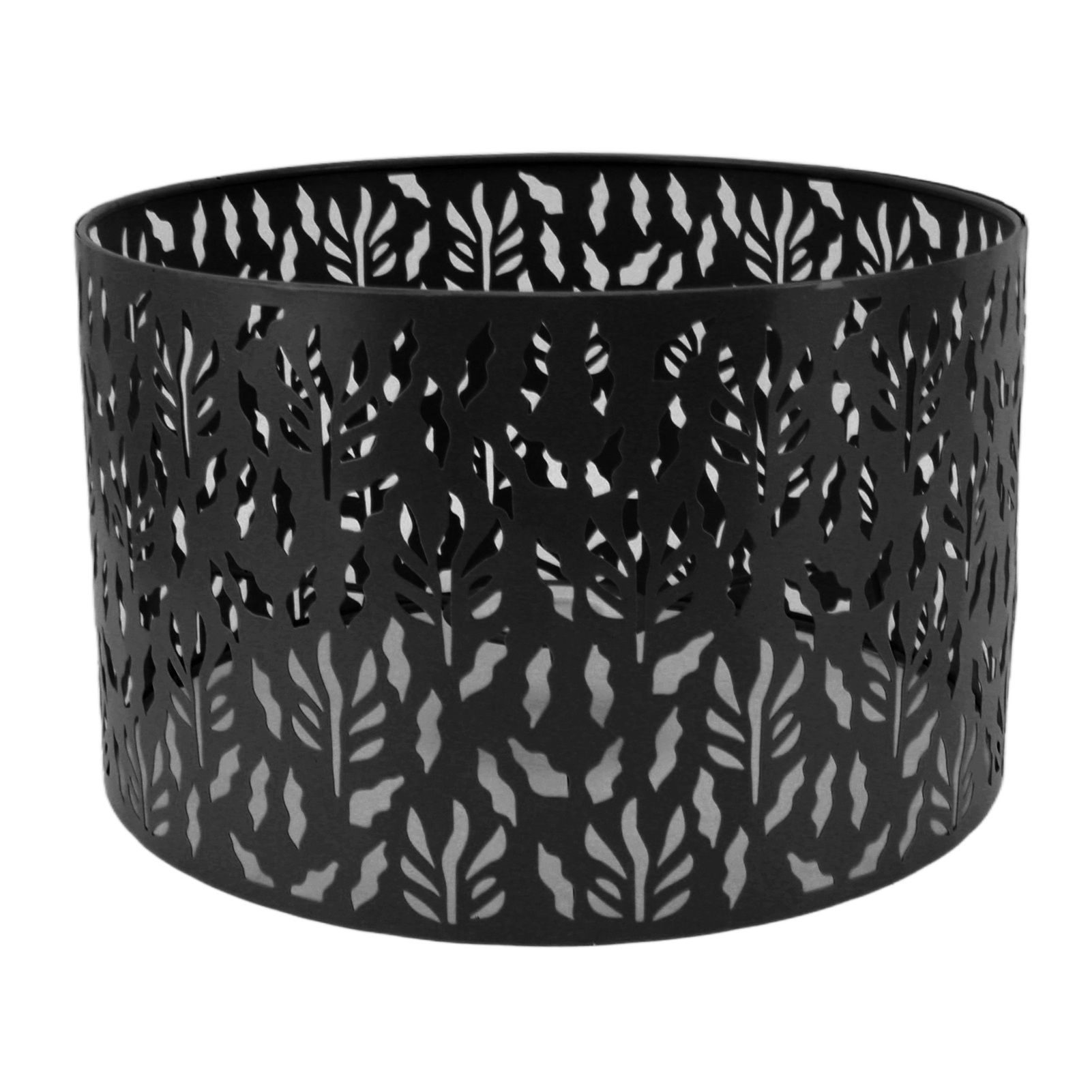 Metal Lamp Shades Hollow Carved Lampshade Modern Style Hollow Lampshade Compatible with E27 E14 Lamp Holder Water Grass Leaf Black - Image 2
