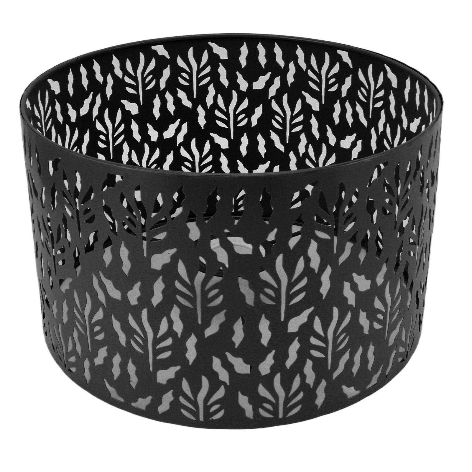 Metal Lamp Shades Hollow Carved Lampshade Modern Style Hollow Lampshade Compatible with E27 E14 Lamp Holder Water Grass Leaf Black - Image 3