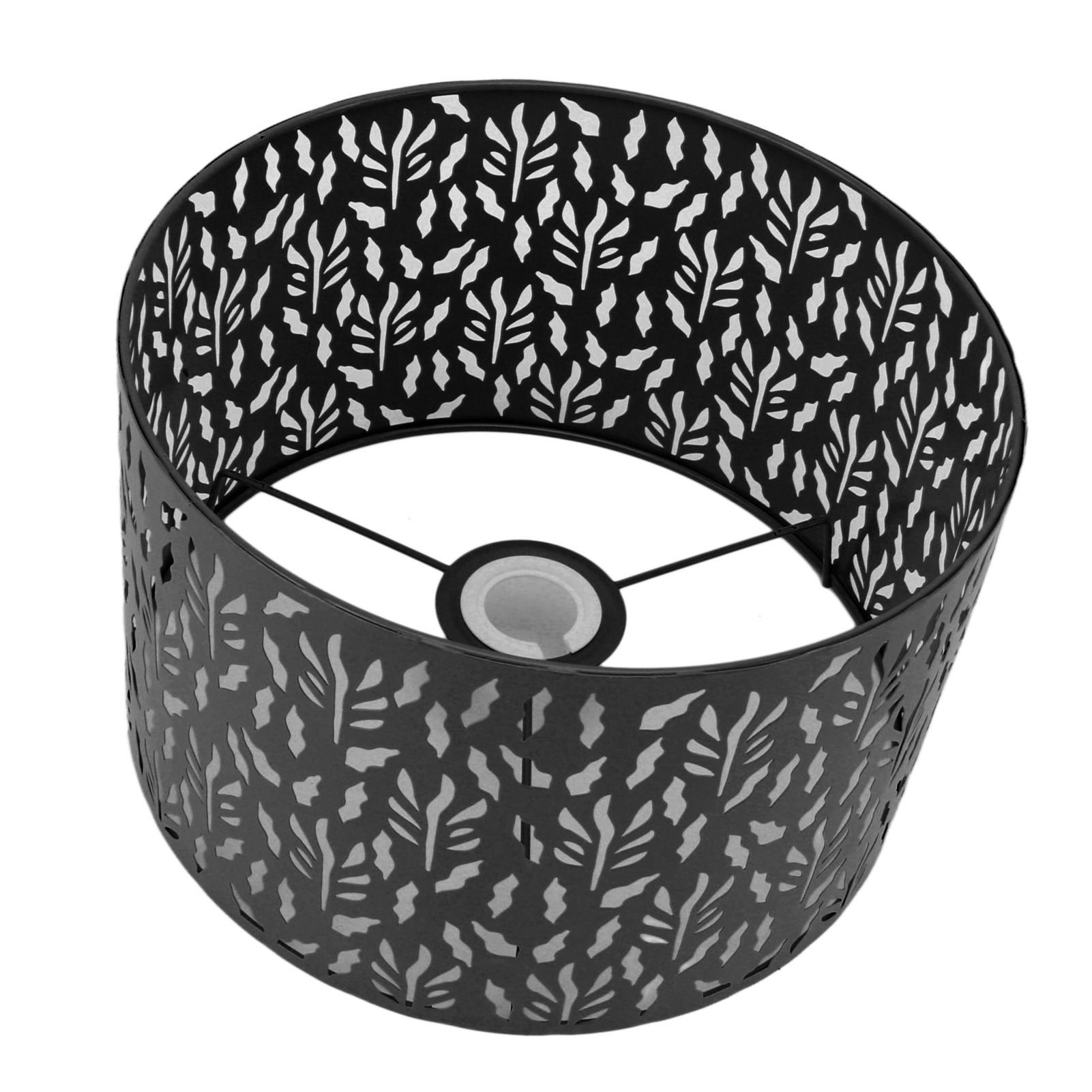 Metal Lamp Shades Hollow Carved Lampshade Modern Style Hollow Lampshade Compatible with E27 E14 Lamp Holder Water Grass Leaf Black - Image 5