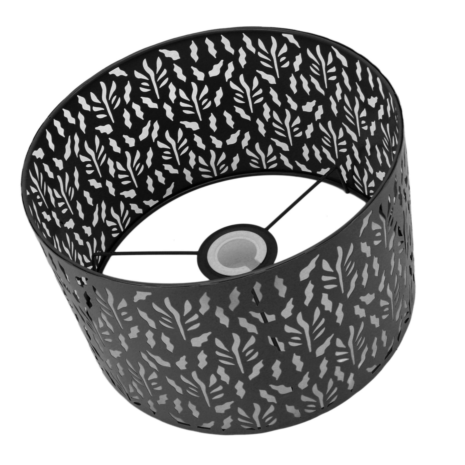 Metal Lamp Shades Hollow Carved Lampshade Modern Style Hollow Lampshade Compatible with E27 E14 Lamp Holder Water Grass Leaf Black - Image 6