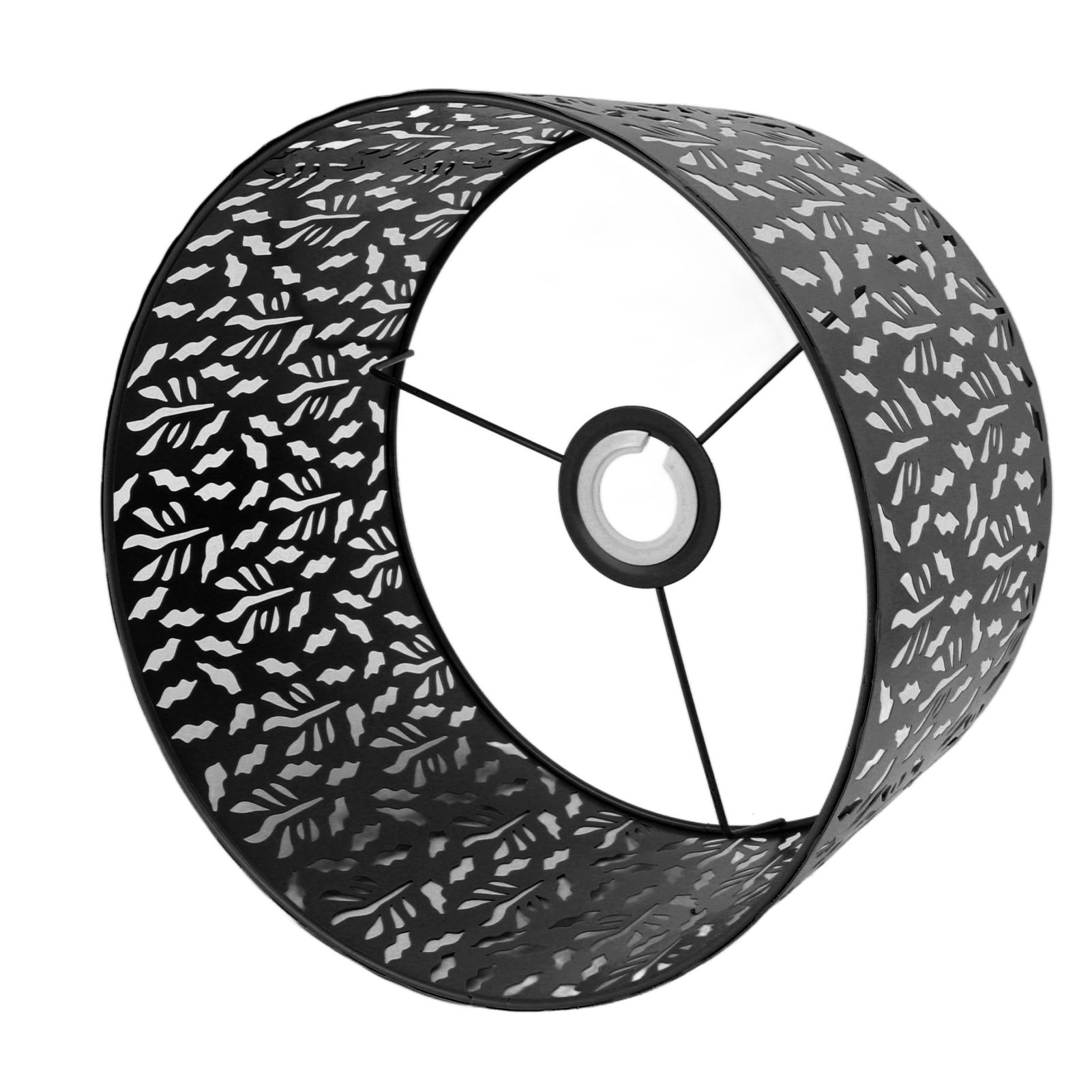 Metal Lamp Shades Hollow Carved Lampshade Modern Style Hollow Lampshade Compatible with E27 E14 Lamp Holder Water Grass Leaf Black - Image 7