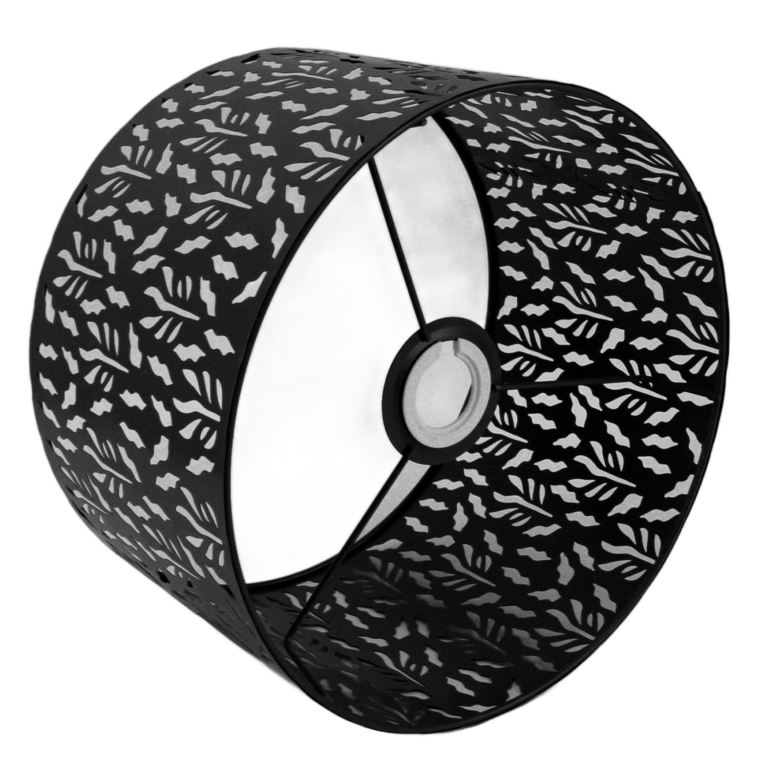 Metal Lamp Shades Hollow Carved Lampshade Modern Style Hollow Lampshade Compatible with E27 E14 Lamp Holder Water Grass Leaf Black - Image 8