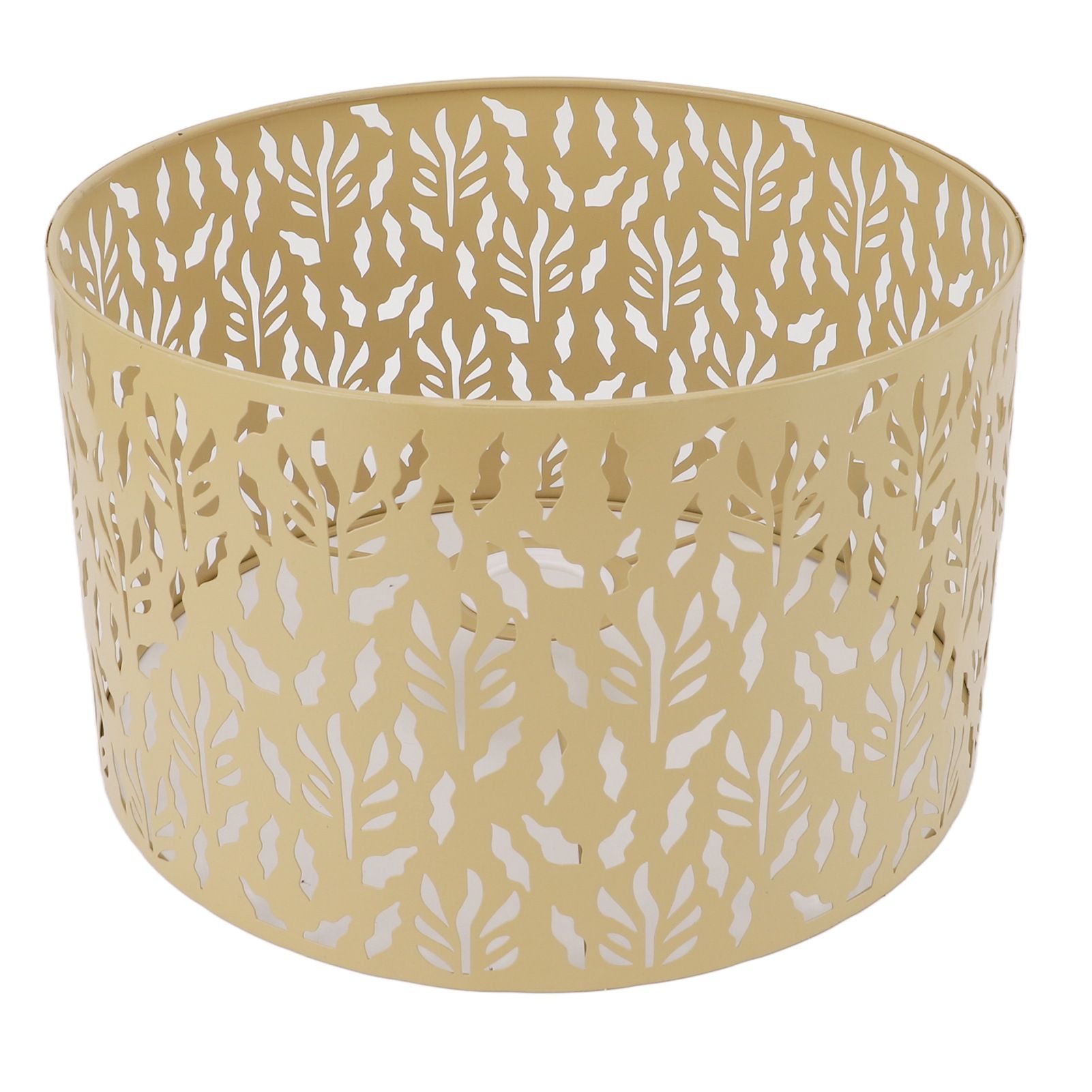 Metal Lamp Shades Hollow Carved Lampshade Modern Style Hollow Lampshade Compatible with E27 E14 Lamp Holder Water Grass Leaf Yellow - Image 3