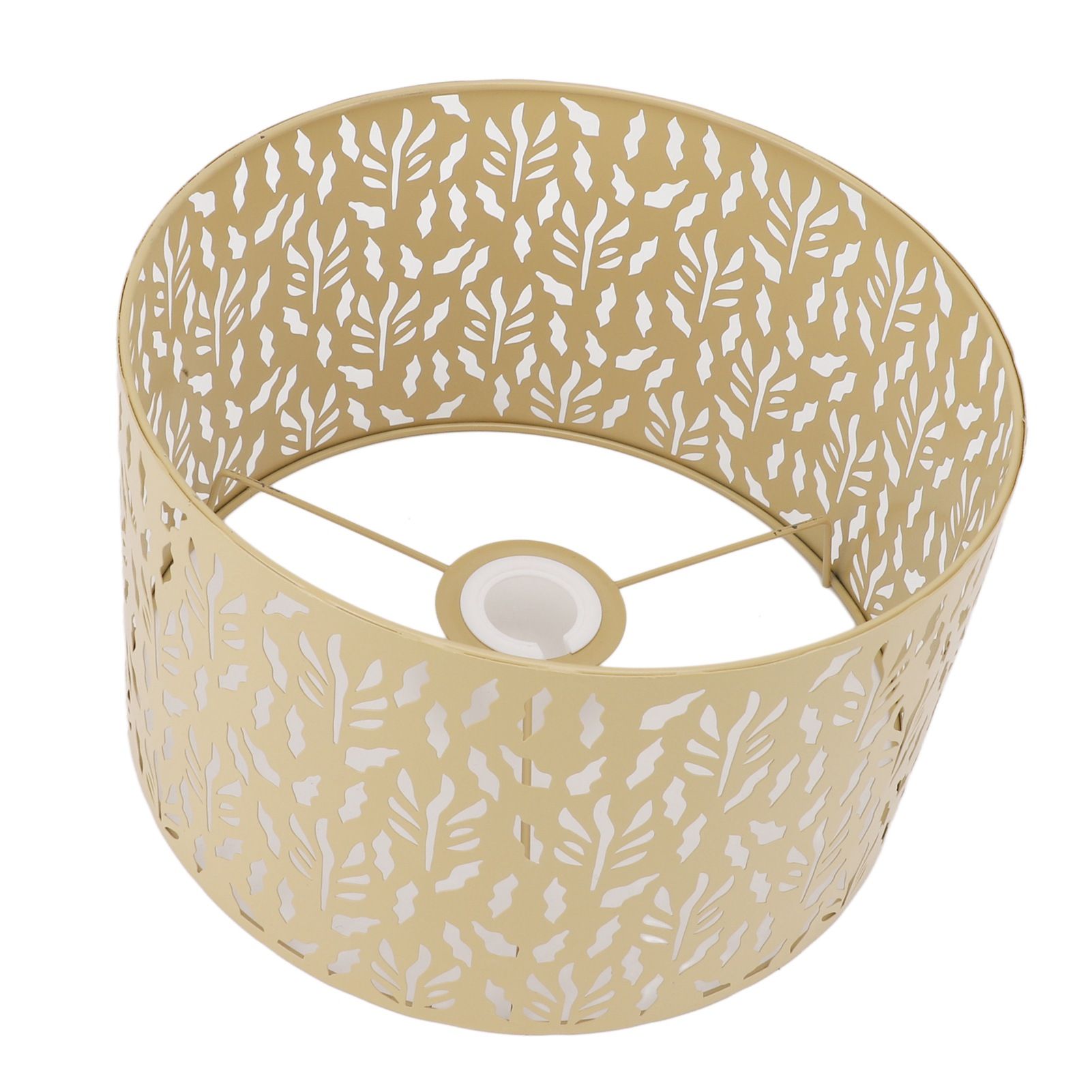 Metal Lamp Shades Hollow Carved Lampshade Modern Style Hollow Lampshade Compatible with E27 E14 Lamp Holder Water Grass Leaf Yellow - Image 5