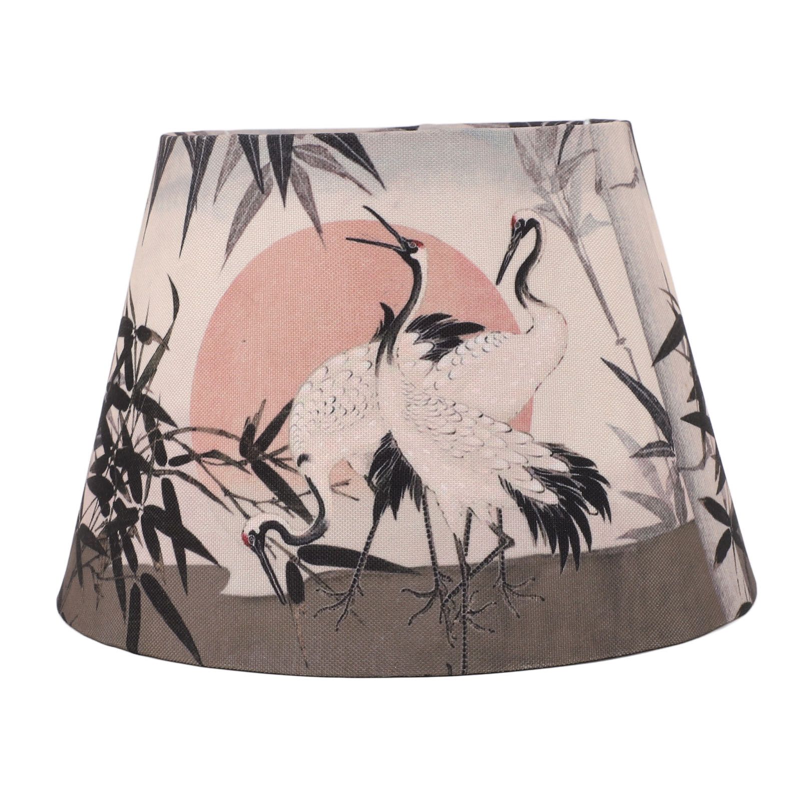 Chinese Style Lamp Shade Cloth E27 E14 Red Crowned Crane Decorative Drum Lamp Shade for Table Floor Lamp Hanging Light - Image 2