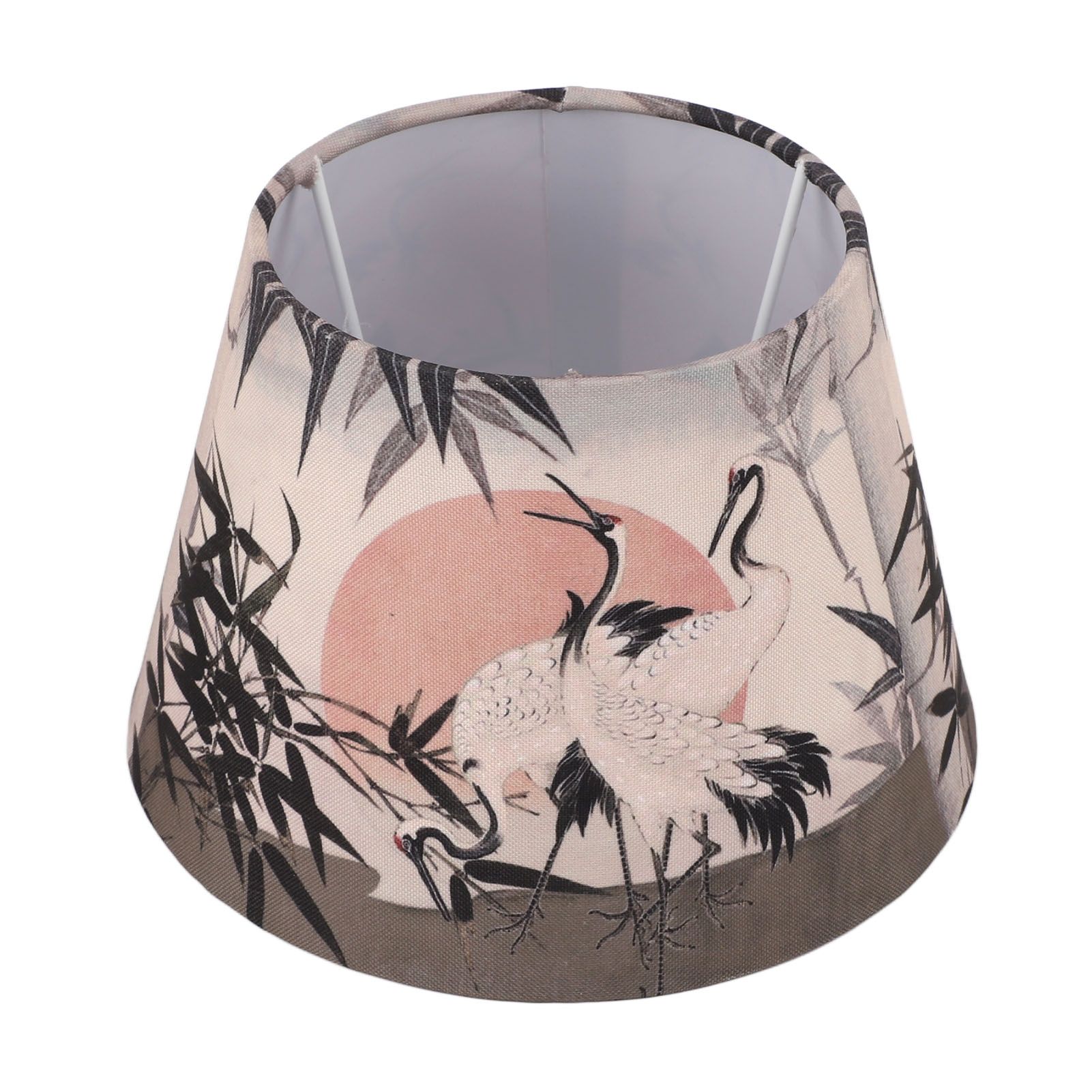 Chinese Style Lamp Shade Cloth E27 E14 Red Crowned Crane Decorative Drum Lamp Shade for Table Floor Lamp Hanging Light - Image 4