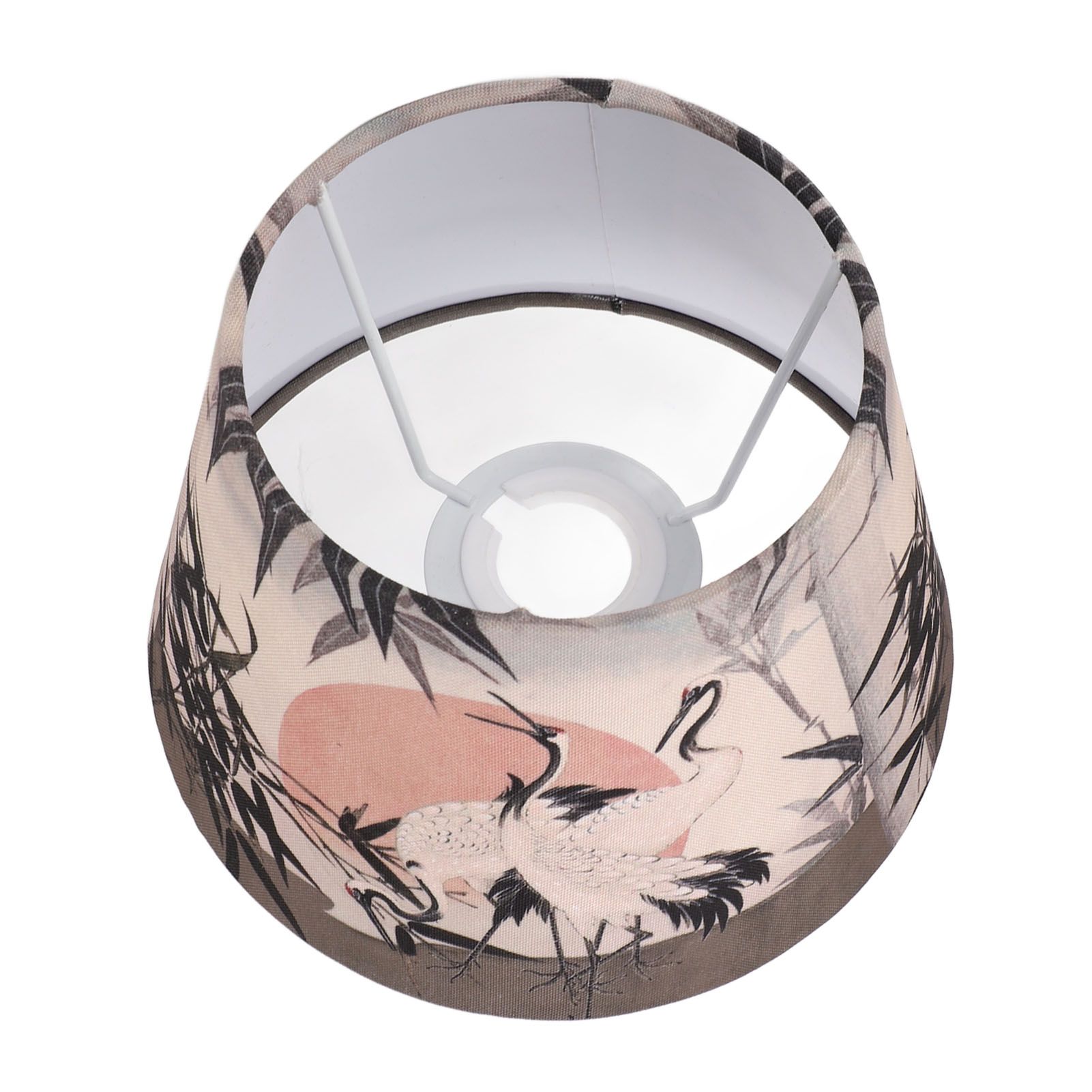 Chinese Style Lamp Shade Cloth E27 E14 Red Crowned Crane Decorative Drum Lamp Shade for Table Floor Lamp Hanging Light - Image 5