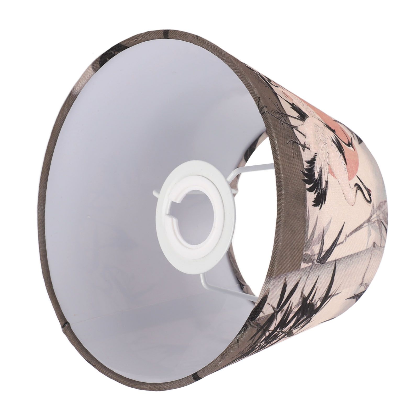 Chinese Style Lamp Shade Cloth E27 E14 Red Crowned Crane Decorative Drum Lamp Shade for Table Floor Lamp Hanging Light - Image 6