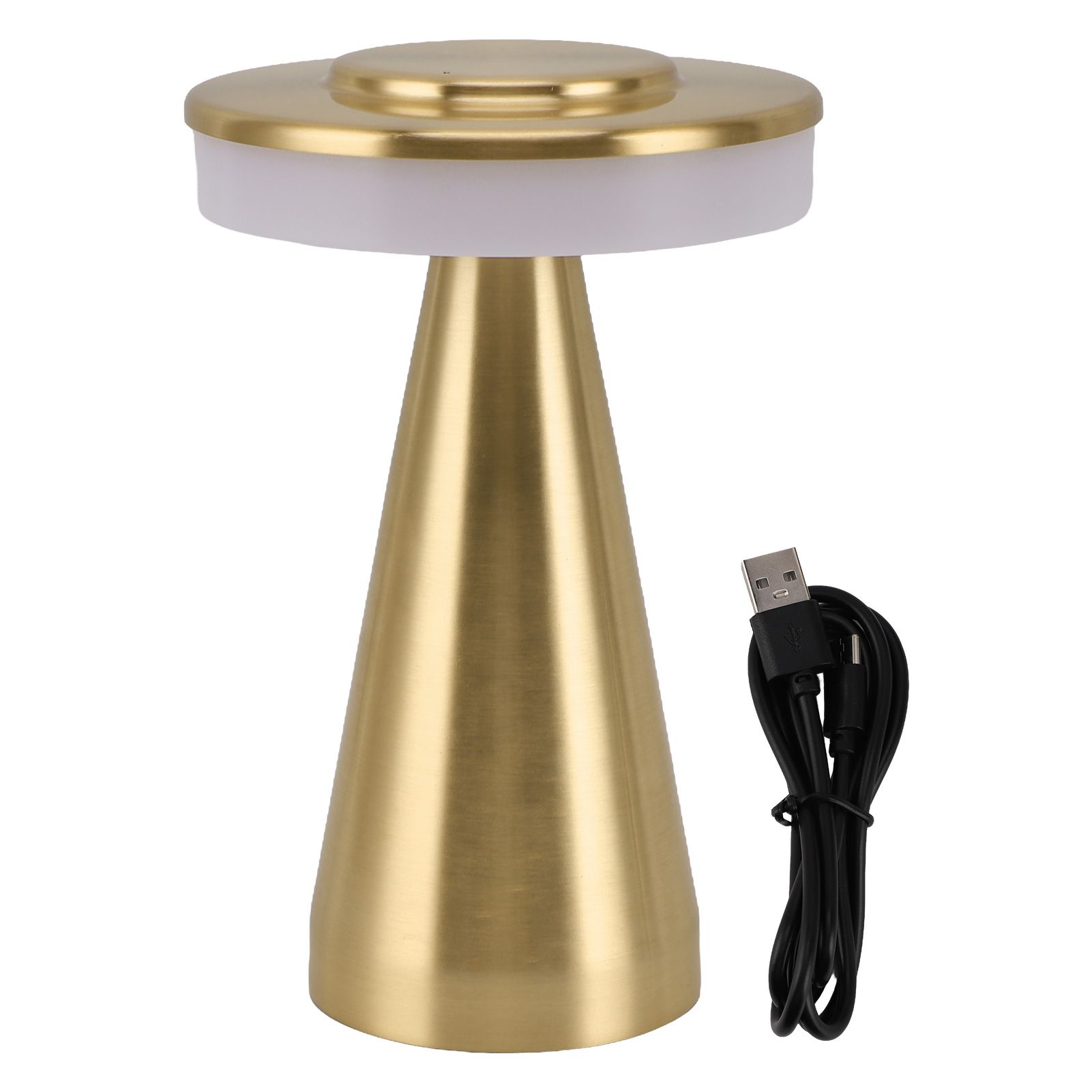 Portable LED Bedside Night Light 3 Color Temperature top Touch control Rechargeable Battery Bedside Lamp Gold - Image 1