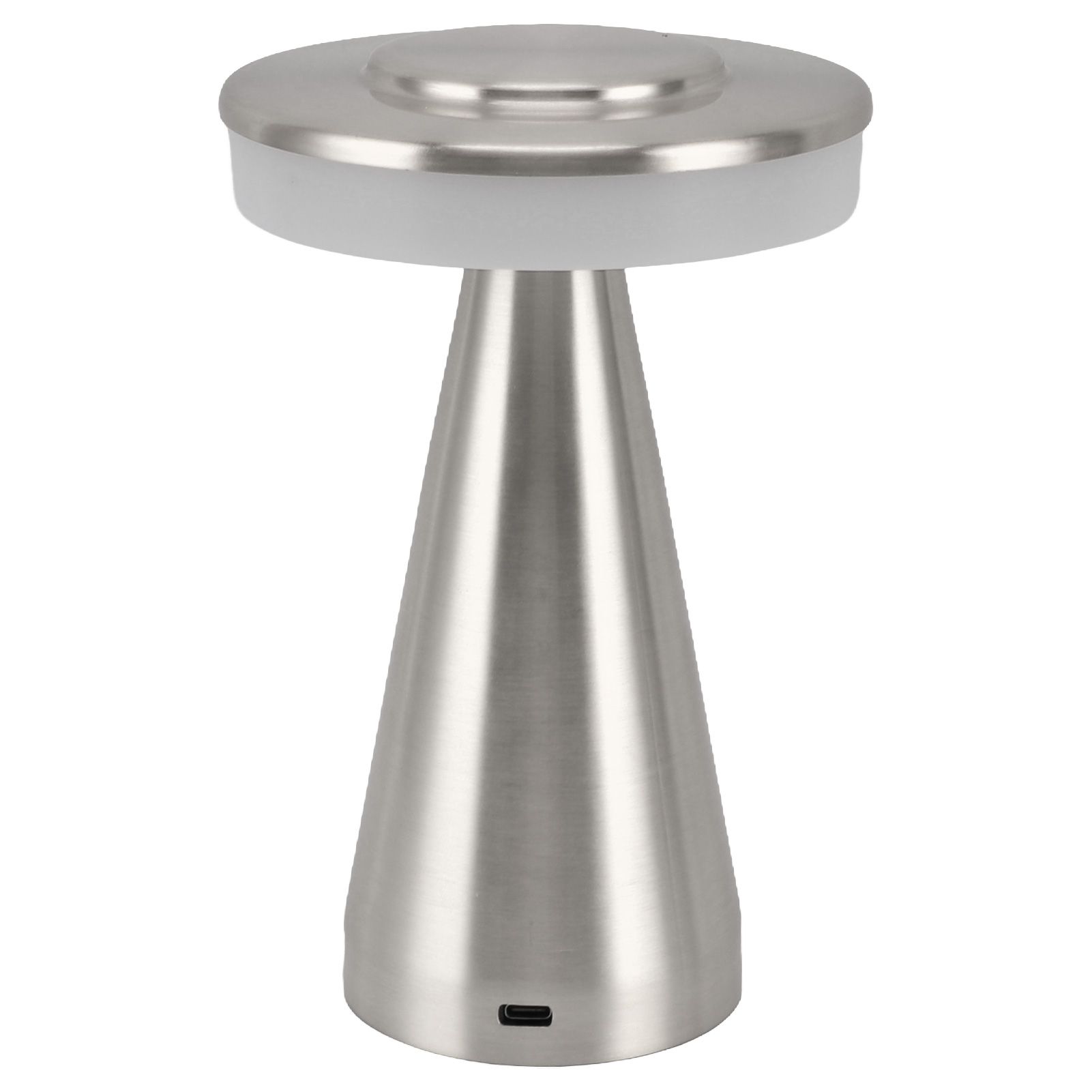 Portable LED Bedside Night Light 3 Color Temperature top Touch control Rechargeable Battery Bedside Lamp Silver - Image 5