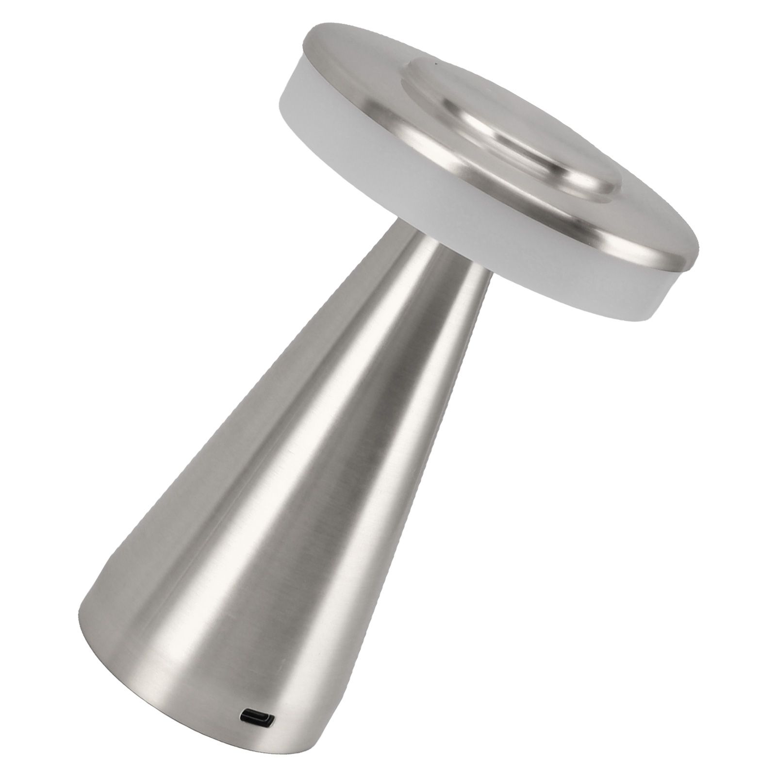 Portable LED Bedside Night Light 3 Color Temperature top Touch control Rechargeable Battery Bedside Lamp Silver - Image 8