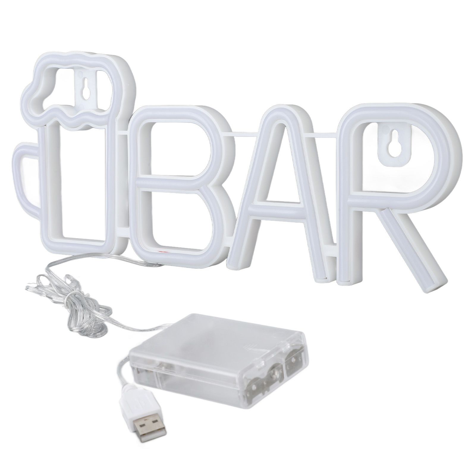 LED Neon Sign BAR Shape Design USB Or Battery Powered High Safety Widely Used Bar Neon Light for Bedroom Party Backyard White BAR - Image 3