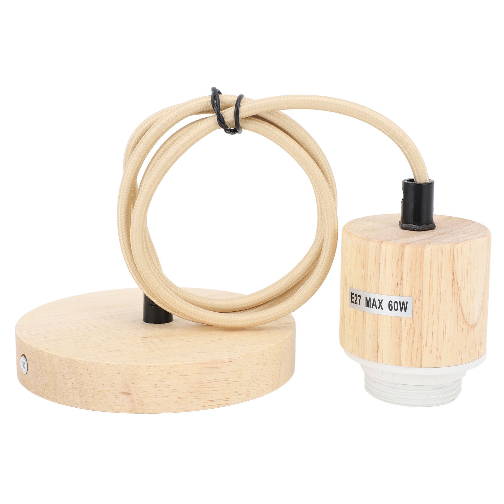 E27 Wooden Pendant Light Bulb Holder Vintage Lighting Accessory Wooden Ceiling Pendant Light Base Socket 220V - Image 2