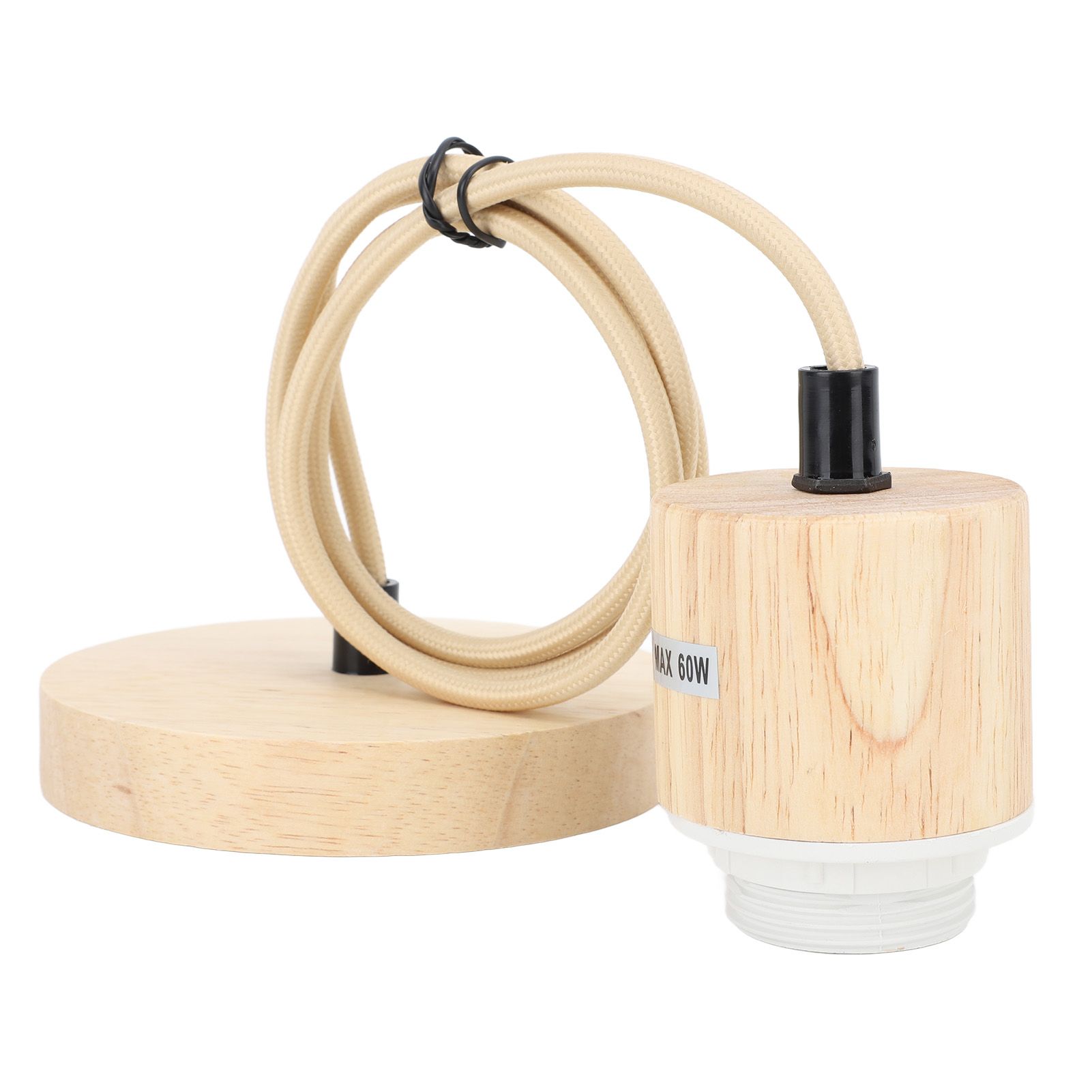 E27 Wooden Pendant Light Bulb Holder Vintage Lighting Accessory Wooden Ceiling Pendant Light Base Socket 220V - Image 3