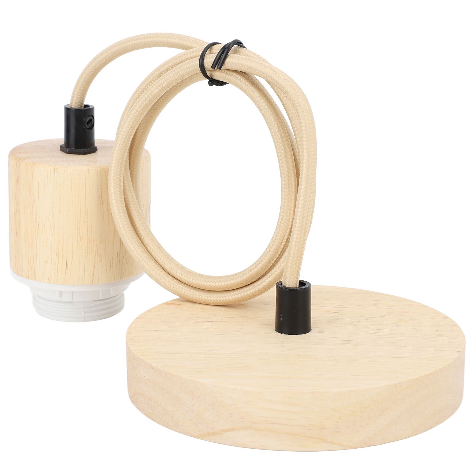 E27 Wooden Pendant Light Bulb Holder Vintage Lighting Accessory Wooden Ceiling Pendant Light Base Socket 220V - Image 4