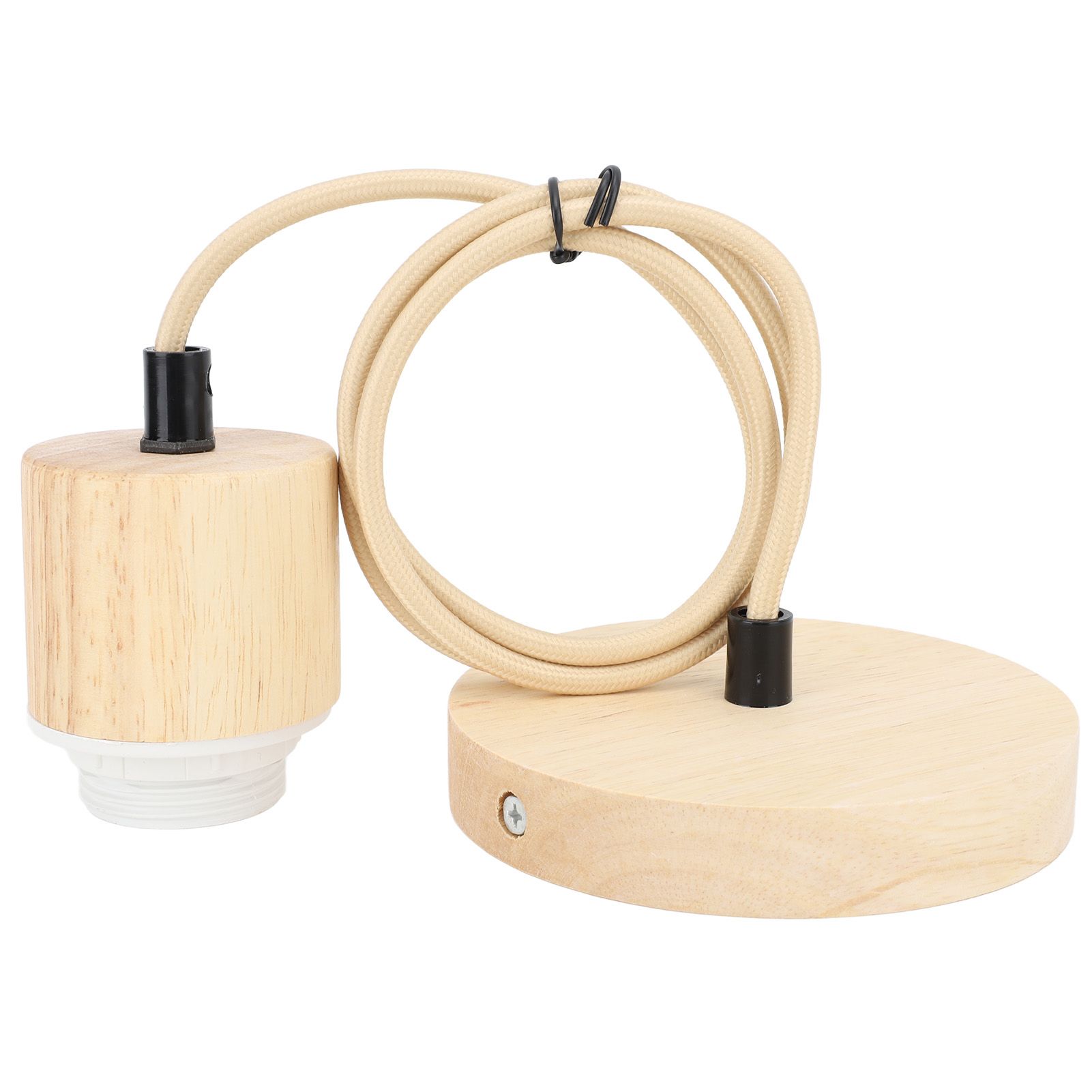 E27 Wooden Pendant Light Bulb Holder Vintage Lighting Accessory Wooden Ceiling Pendant Light Base Socket 220V - Image 5