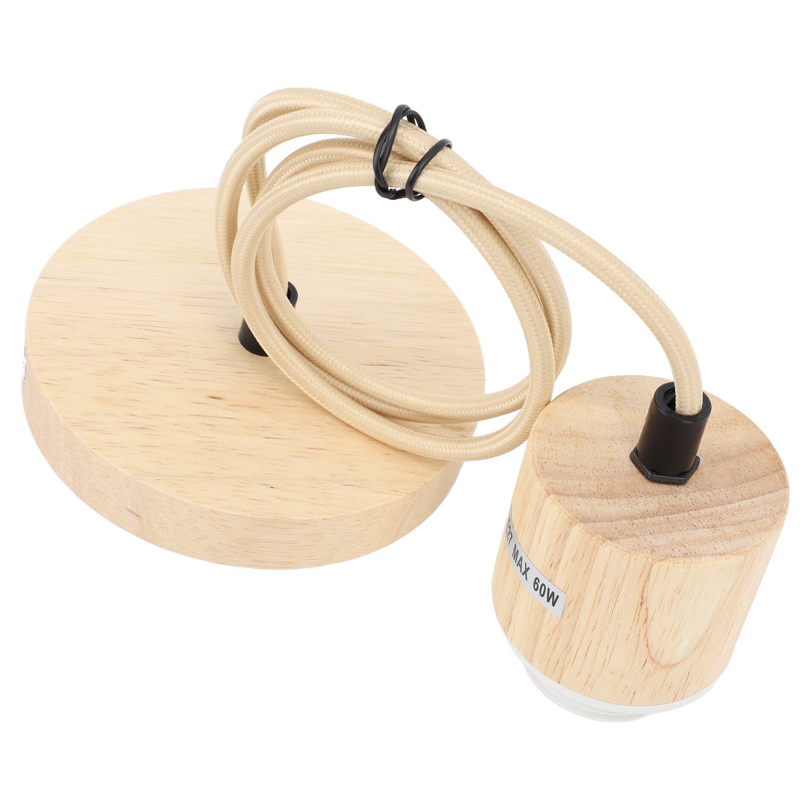 E27 Wooden Pendant Light Bulb Holder Vintage Lighting Accessory Wooden Ceiling Pendant Light Base Socket 220V - Image 6