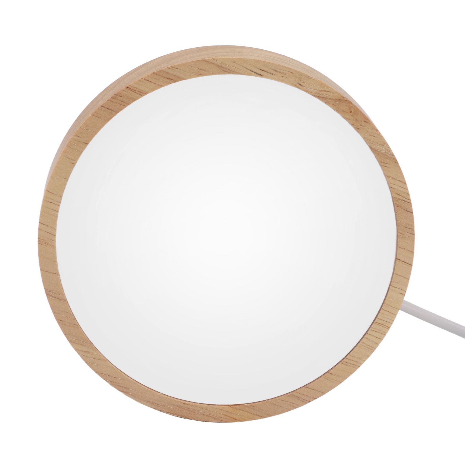 Round Wood Lighted Base Stand USB Powered 3 Color Temperature 10 Level Brightness Button Control LED Display Plate for Glass Crystal Art - Image 7