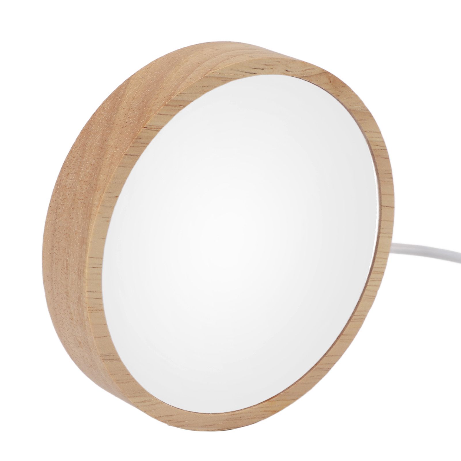 Round Wood Lighted Base Stand USB Powered 3 Color Temperature 10 Level Brightness Button Control LED Display Plate for Glass Crystal Art - Image 8