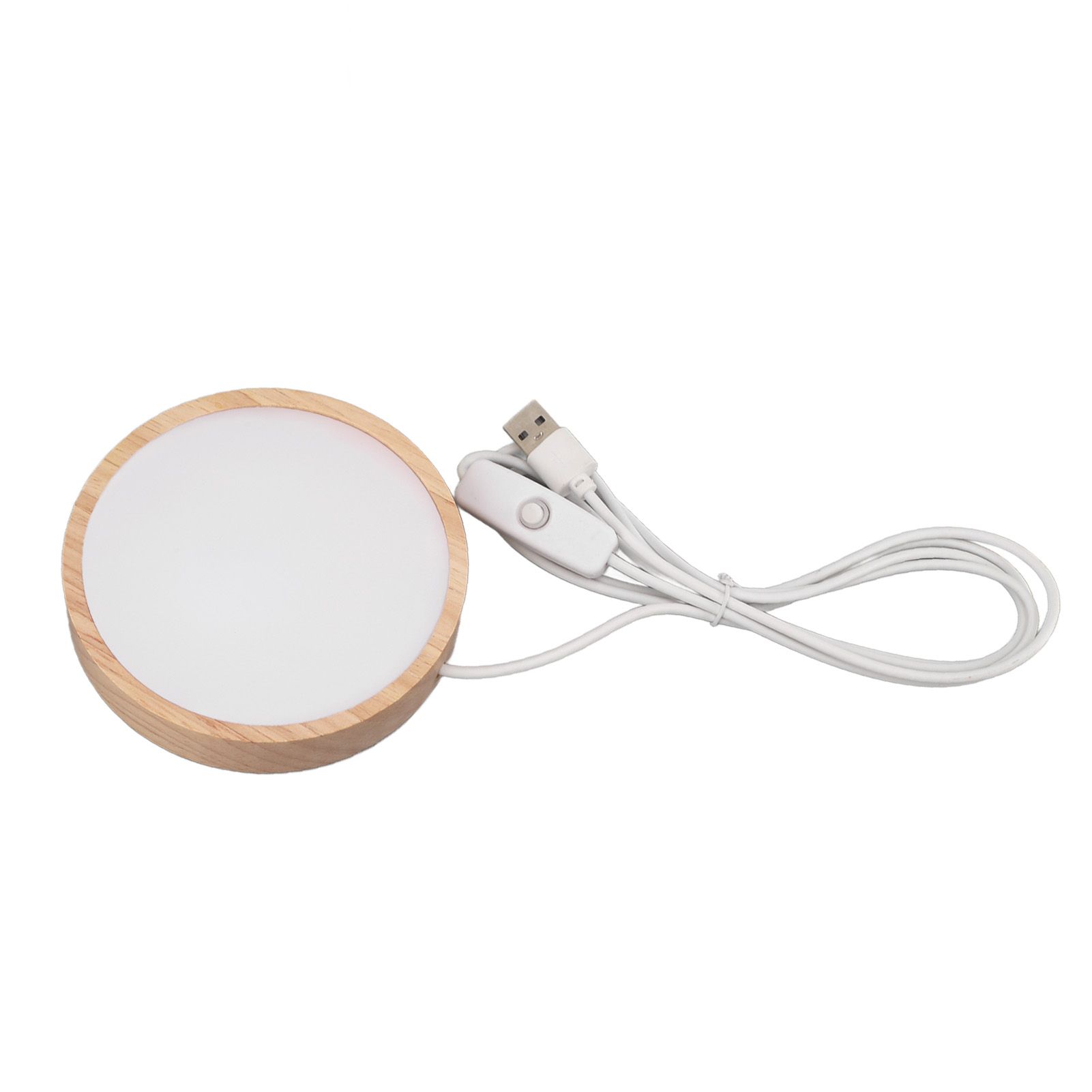 LED Lights Display Base RGB Round Wooden Lighted Base Stand LED Display Stand for Acrylic Glass Resin Art Color Light - Image 1
