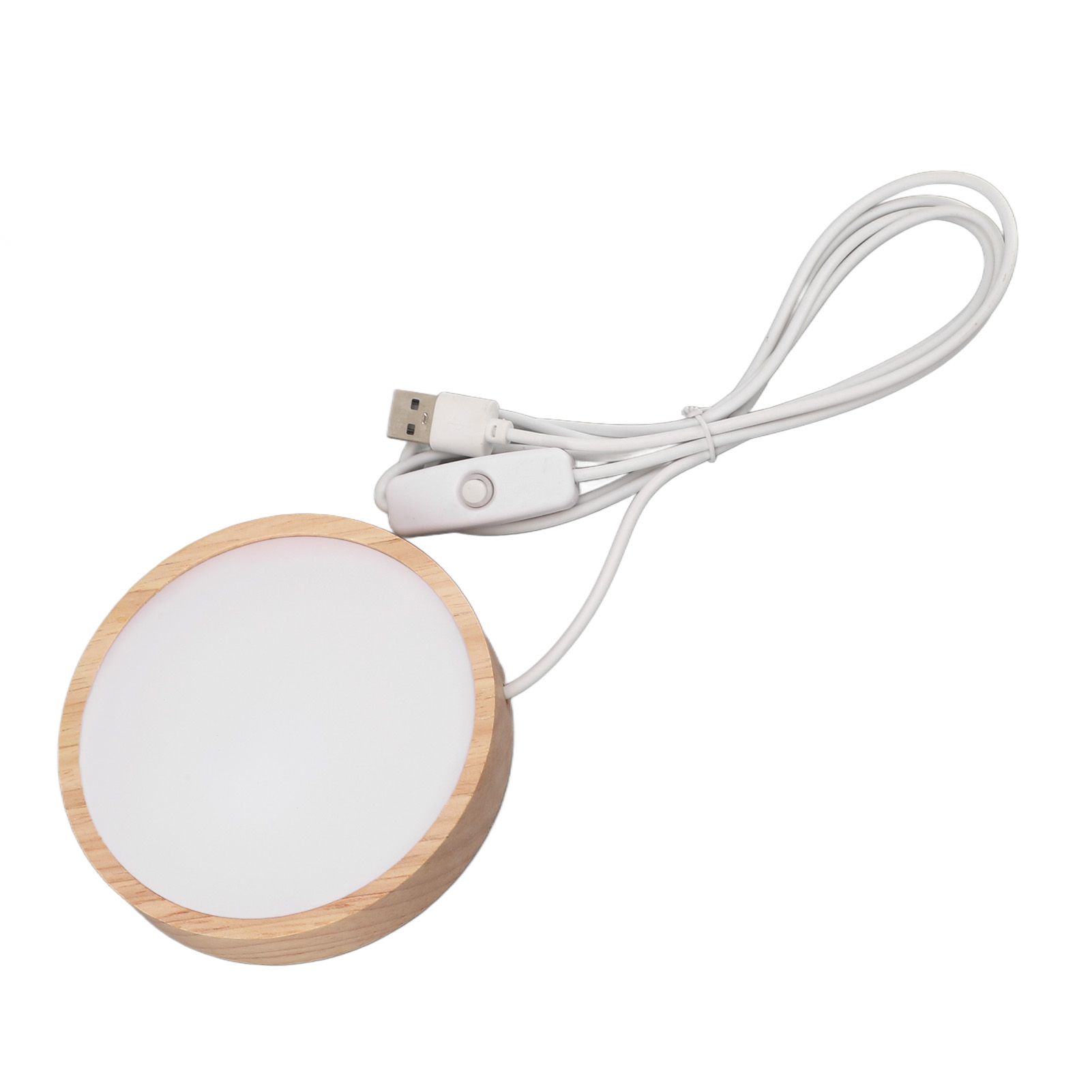 LED Lights Display Base RGB Round Wooden Lighted Base Stand LED Display Stand for Acrylic Glass Resin Art Color Light - Image 2