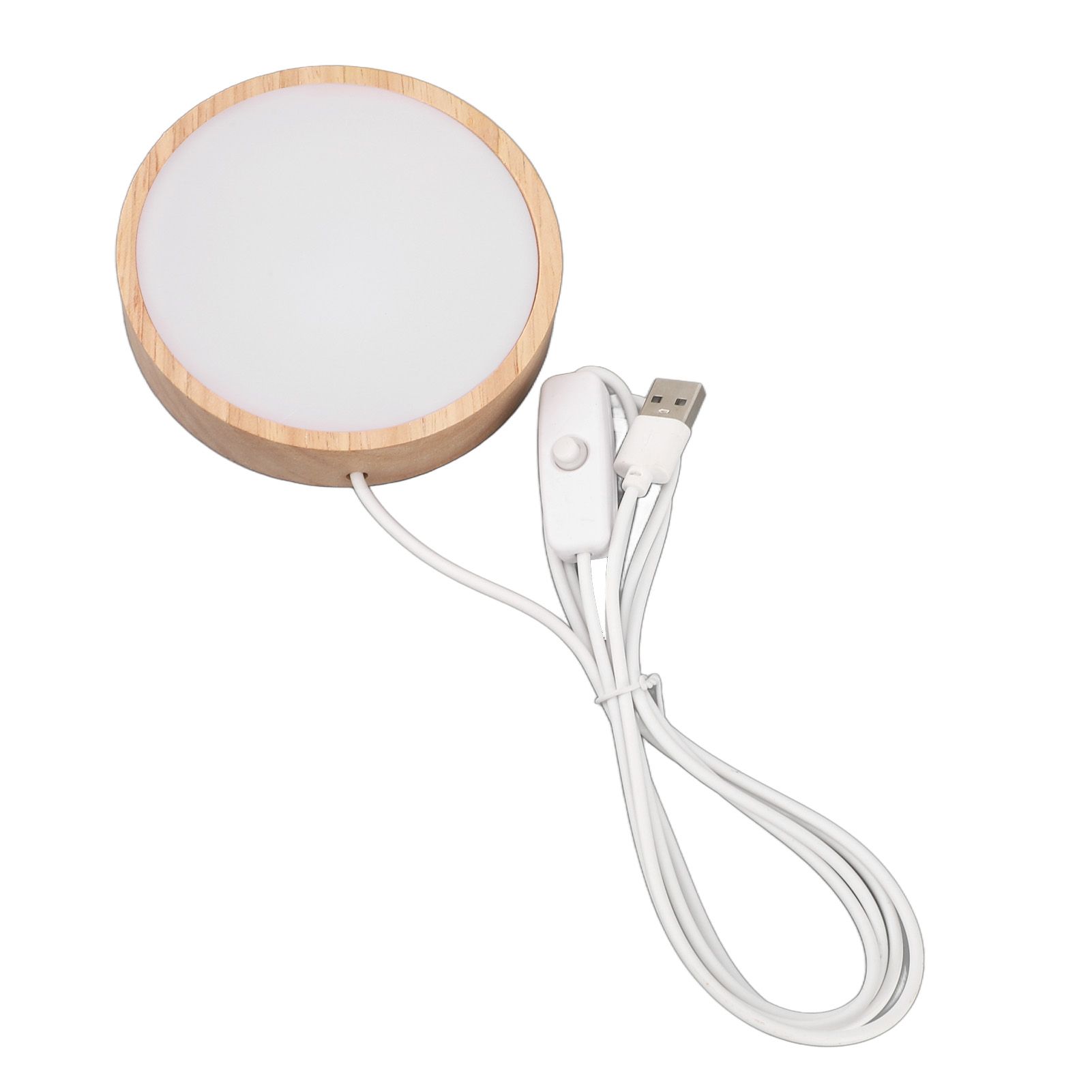 LED Lights Display Base RGB Round Wooden Lighted Base Stand LED Display Stand for Acrylic Glass Resin Art Color Light - Image 3