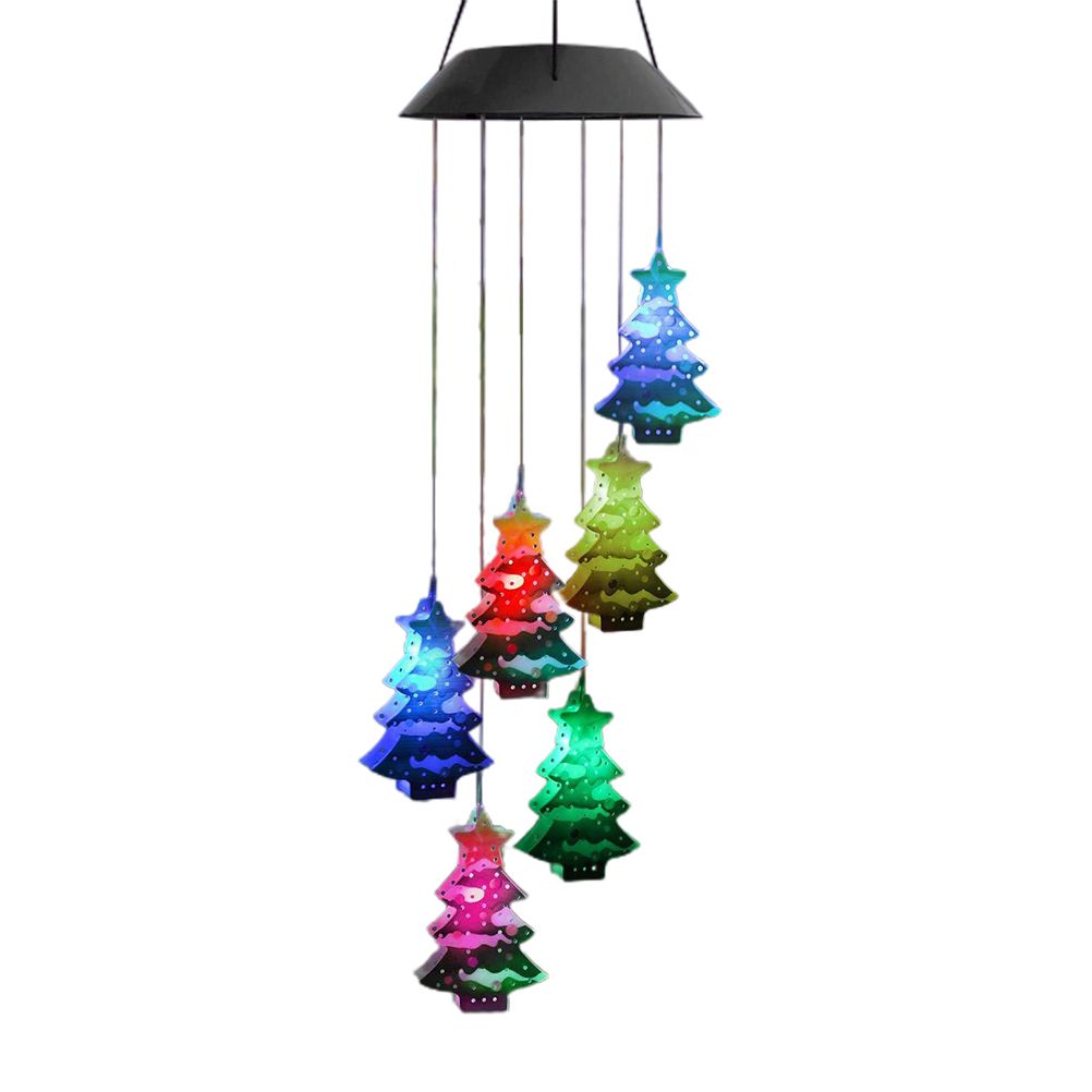 Christmas Solar Wind Chime Light Outdoor Solar Powered Waterproof LED Wind Chime Color Changing Light for Patio Garden Home - Image 1