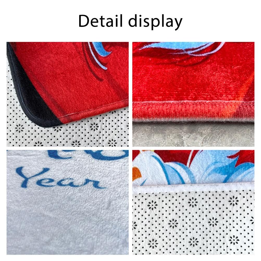 3Pcs Christmas Mat Sets Santa Claus Non Slip Mat Bathroom Doormat Toilet Seat Cover U Shaped Toilet Floor Mat - Image 5