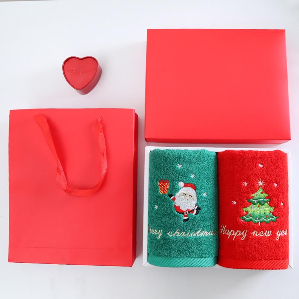 2Pcs Christmas Face Towel Xmas Red Santa Claus New Year Gift Washing Towel Hand Face Cloth Towel for Home Bathroom - Image 5