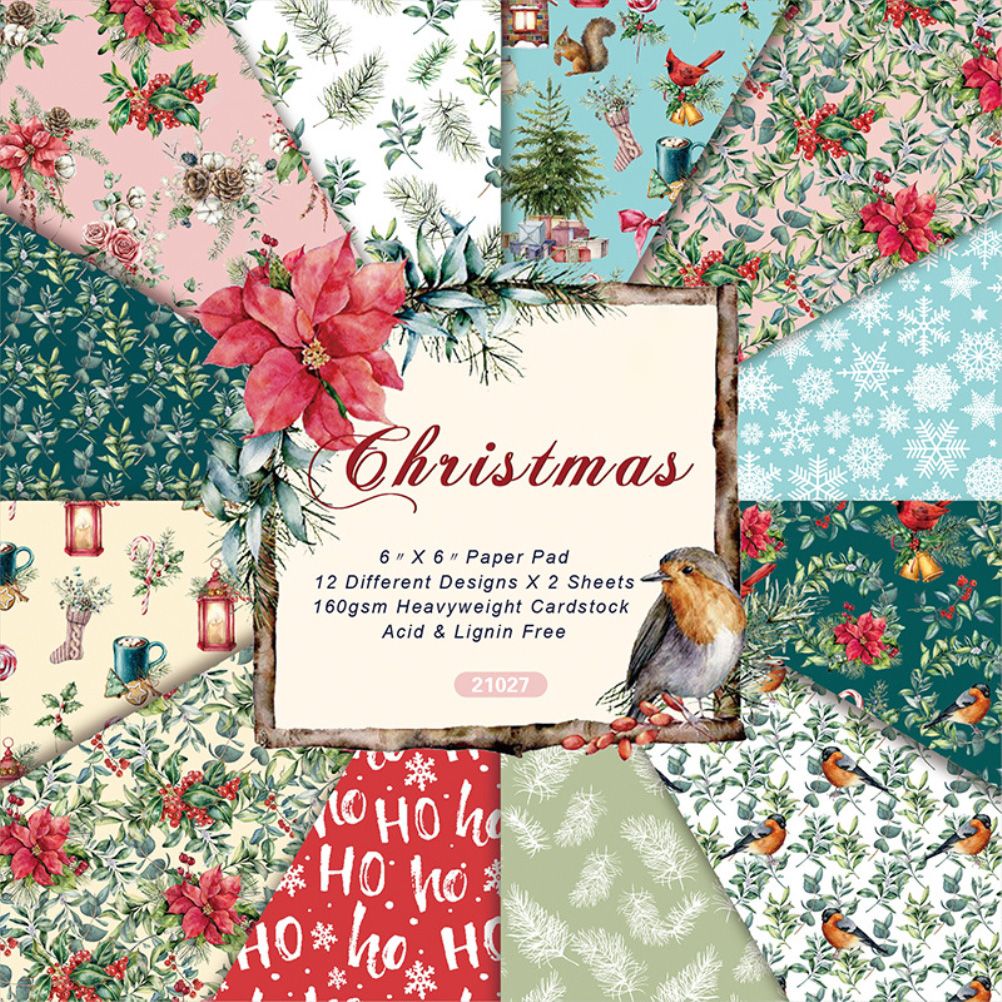 24 Sheets 6 Inch DIY Album Scrapbook Decorative Paper Pad Single Sided Background Cardstock Paper Patterned Papers for Magazines and DIY Origami - Image 2