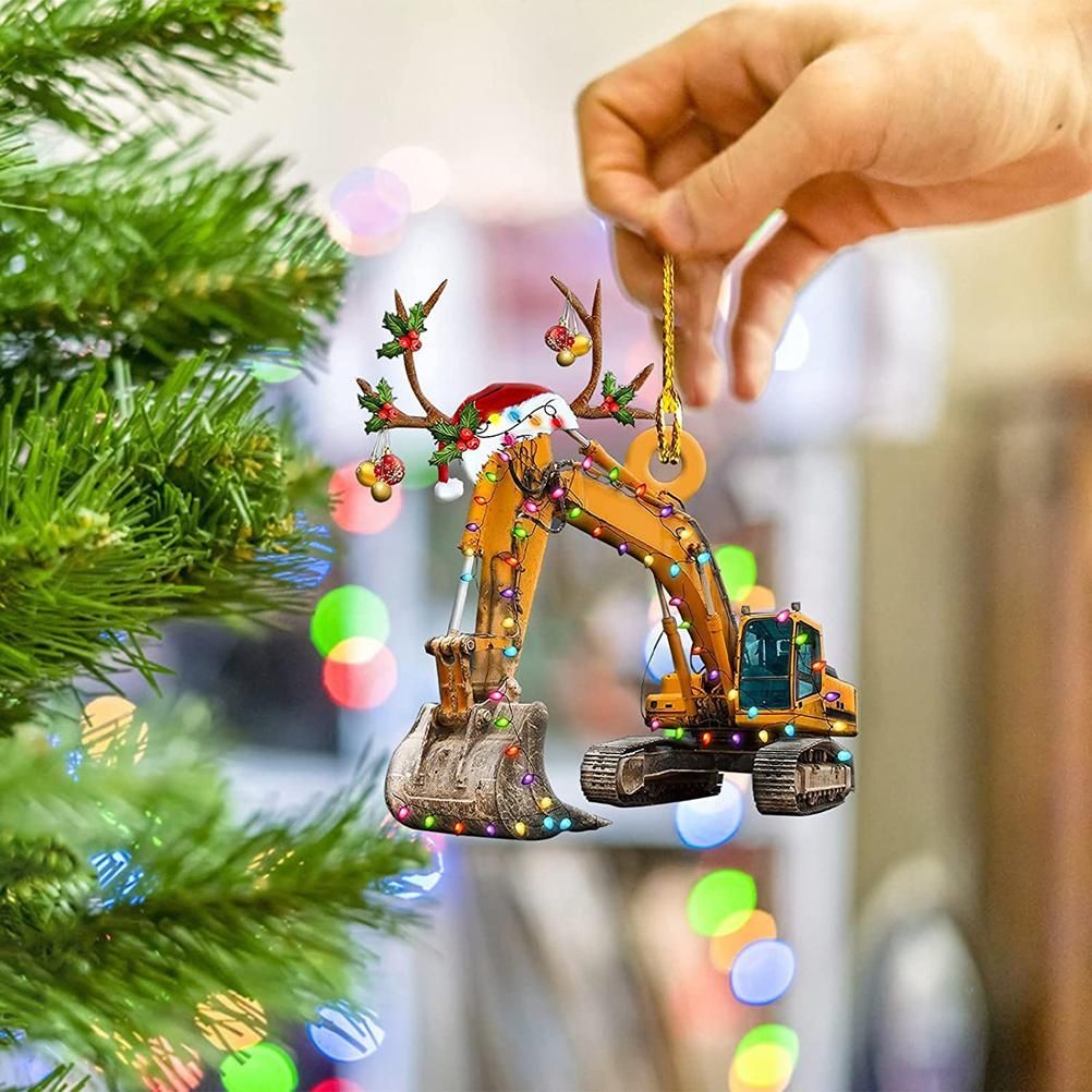 Christmas Tree Pendant Hanging Decoration Gift Personalized Fire Truck Vehicle Truck Boat Excavator Pendant - Image 6