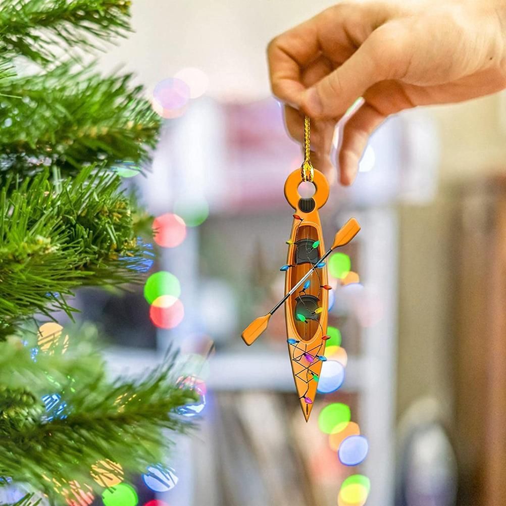 Christmas Tree Pendant Hanging Decoration Gift Personalized Fire Truck Vehicle Truck Boat Excavator Pendant - Image 4