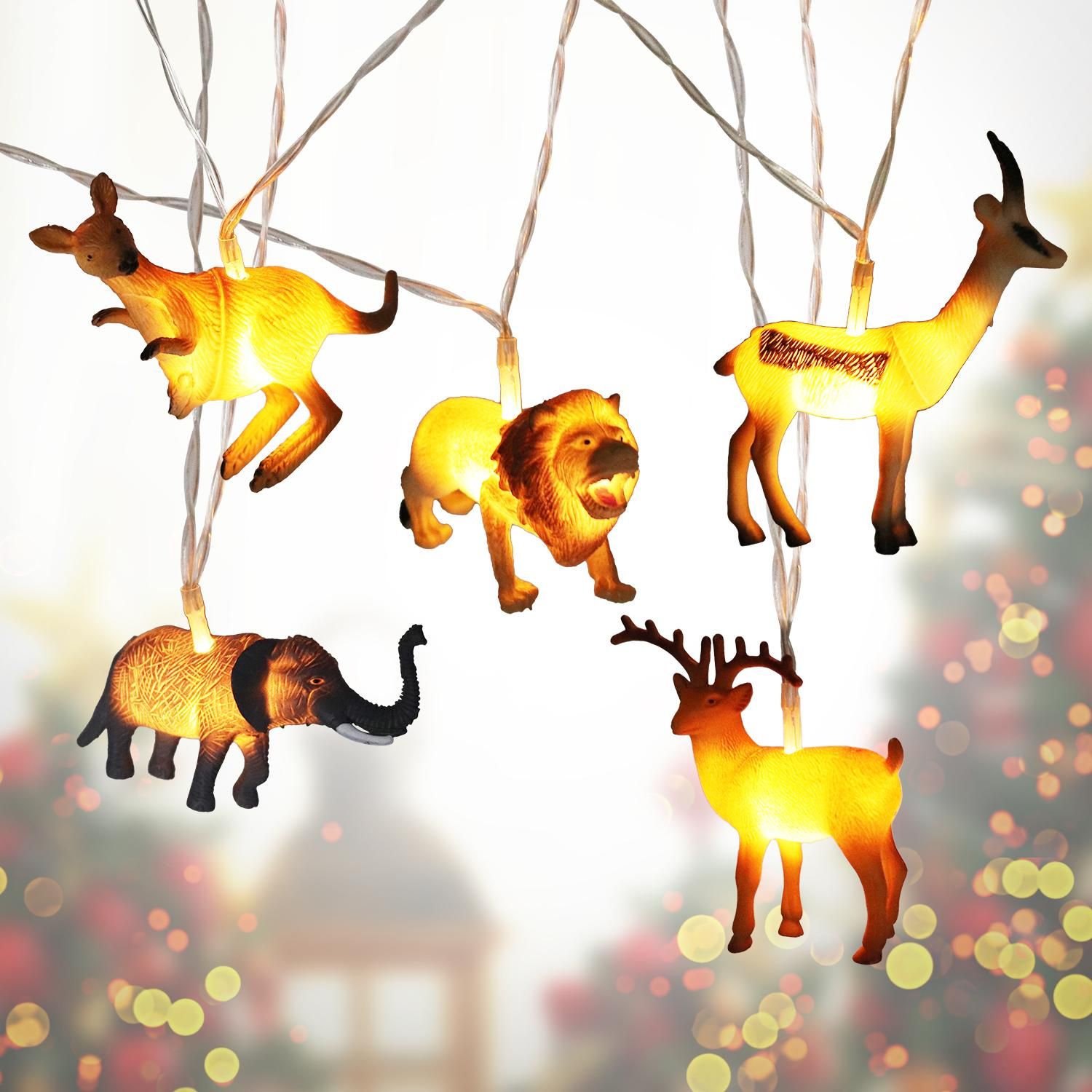 Animal String Lights 10 LEDs Small Animals String Lights Children Room Decoration for Kids Room Indoor String Lights - Image 1