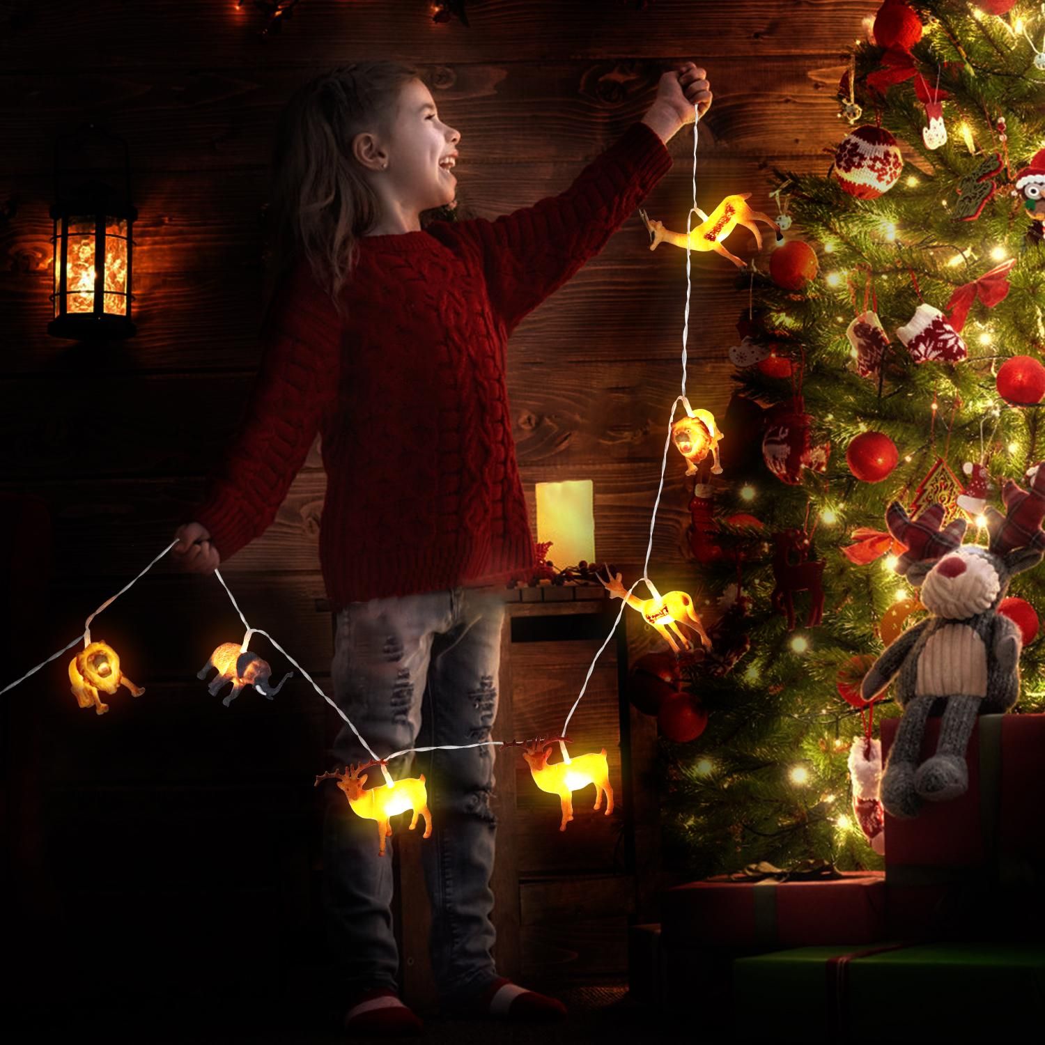 Animal String Lights 10 LEDs Small Animals String Lights Children Room Decoration for Kids Room Indoor String Lights - Image 8