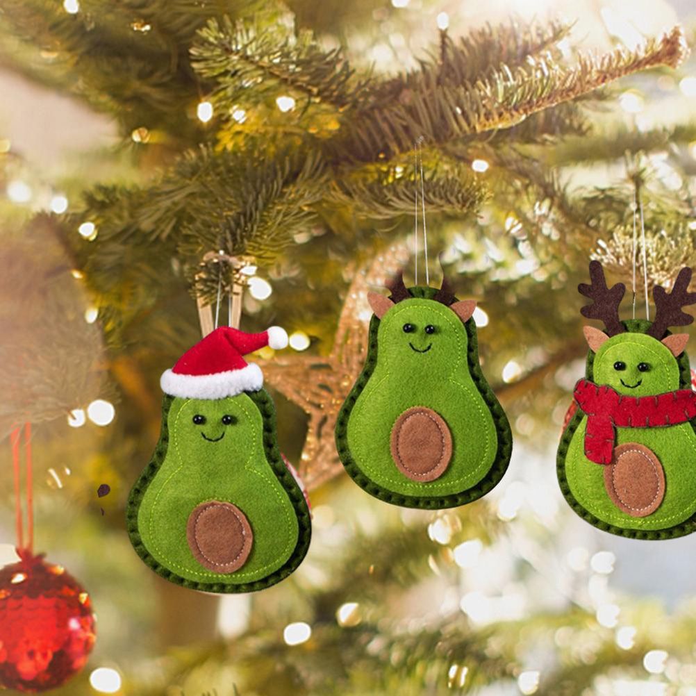 3Pcs Christmas Avocado Green Doll Pendant Christmas Tree Hanging Decoration For Home Door Window Felt Ornaments - Image 4
