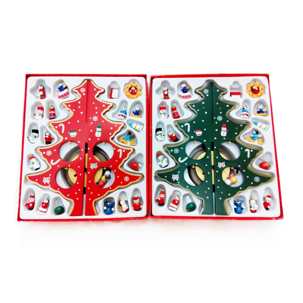 Desktop Christmas Tree Decoration Mini Wooden DIY Christmas Tree Ornaments Children Gift - Image 4