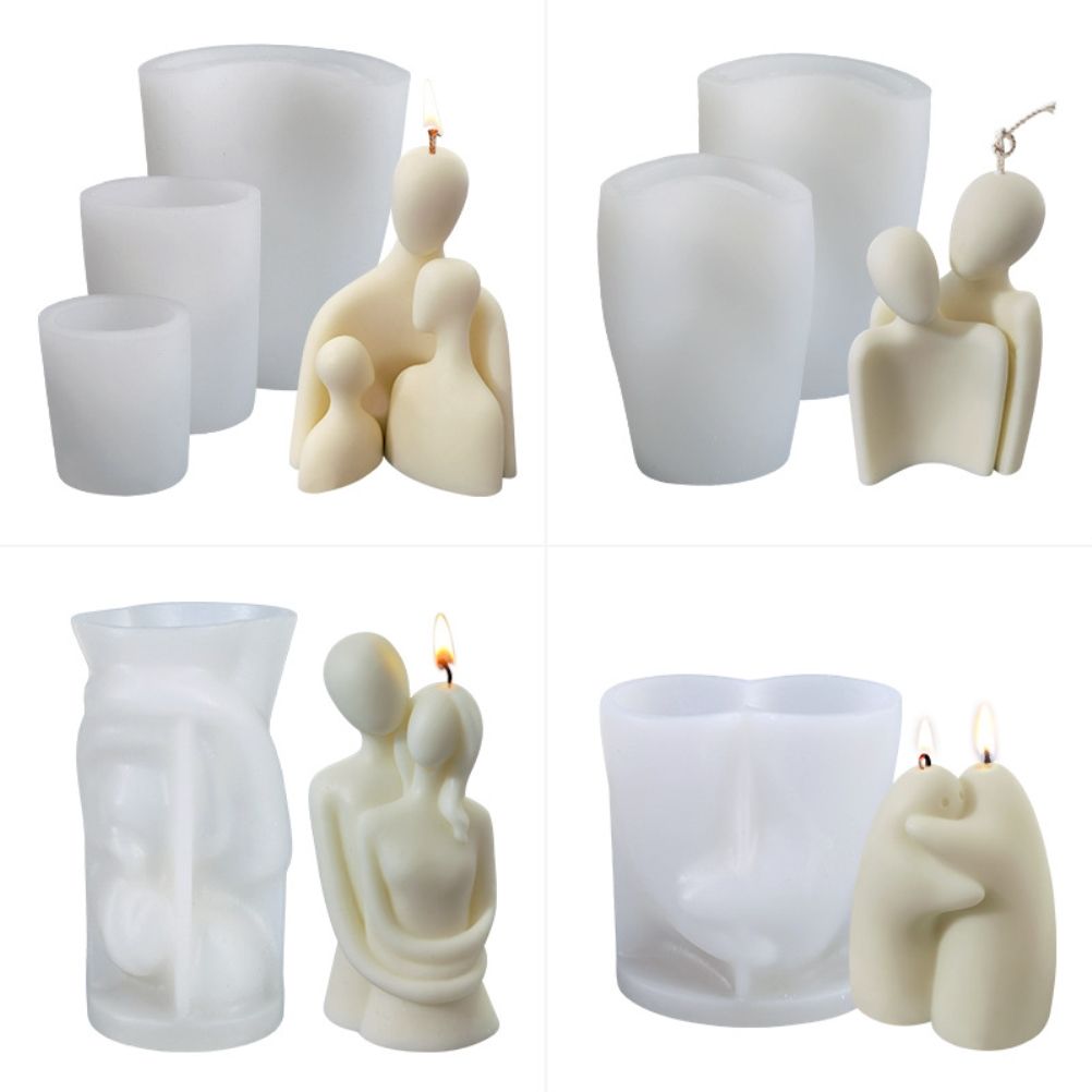 Portrait Aromatherapy Candle Molds Reusable DIY Couple Candle Mold Family Couple Silicone Mold - Image 2